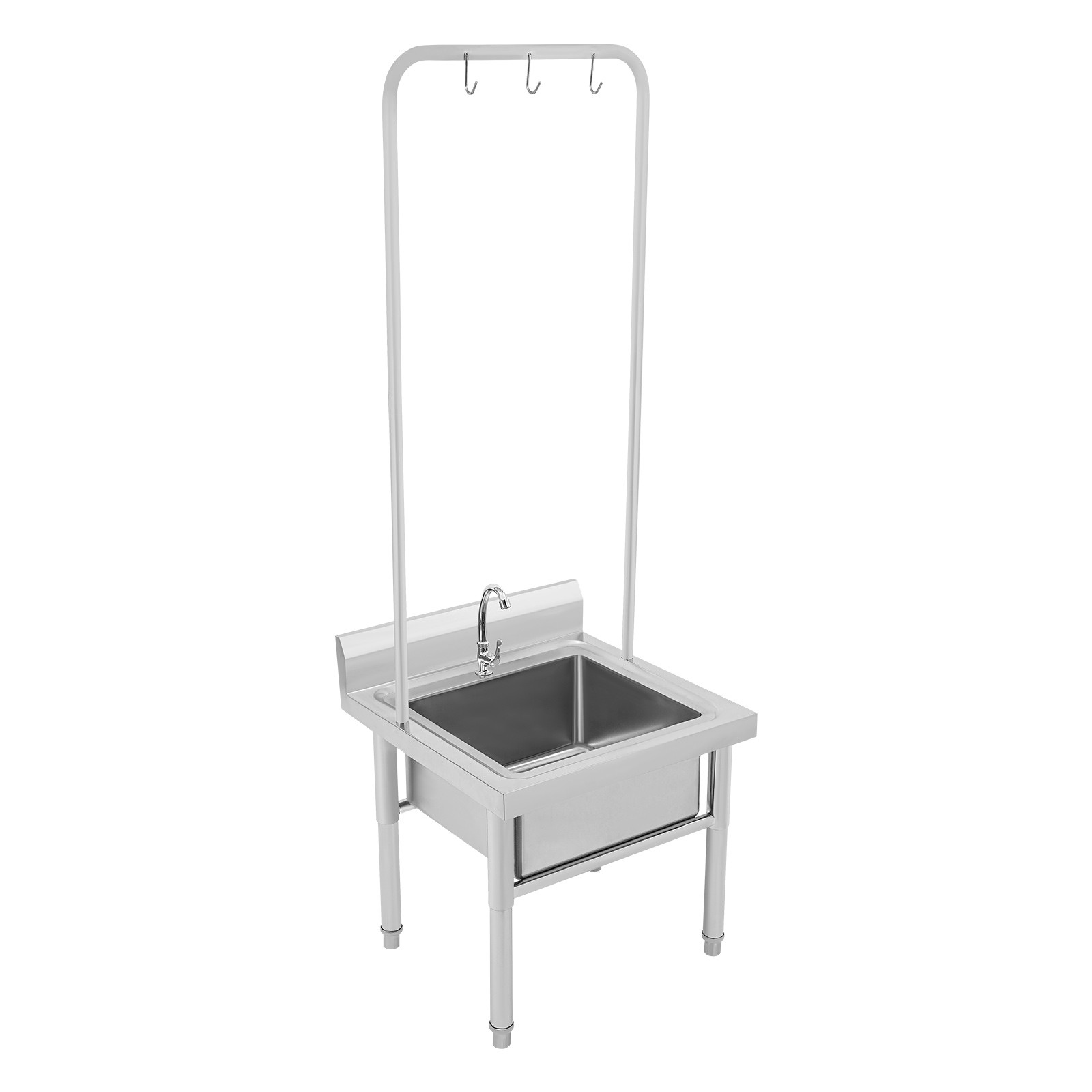 Commercial Mop Sink Stainless Steel Floor Mop Sink with Hanging Rod and Hook