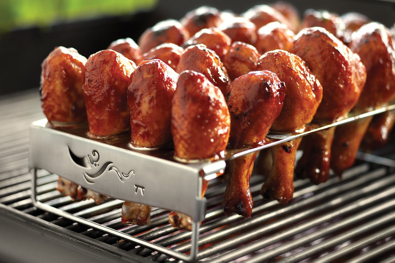 Outset Qs83 Chicken Leg And Jalapeo Roaster Collapsible Legs Stainless Steel