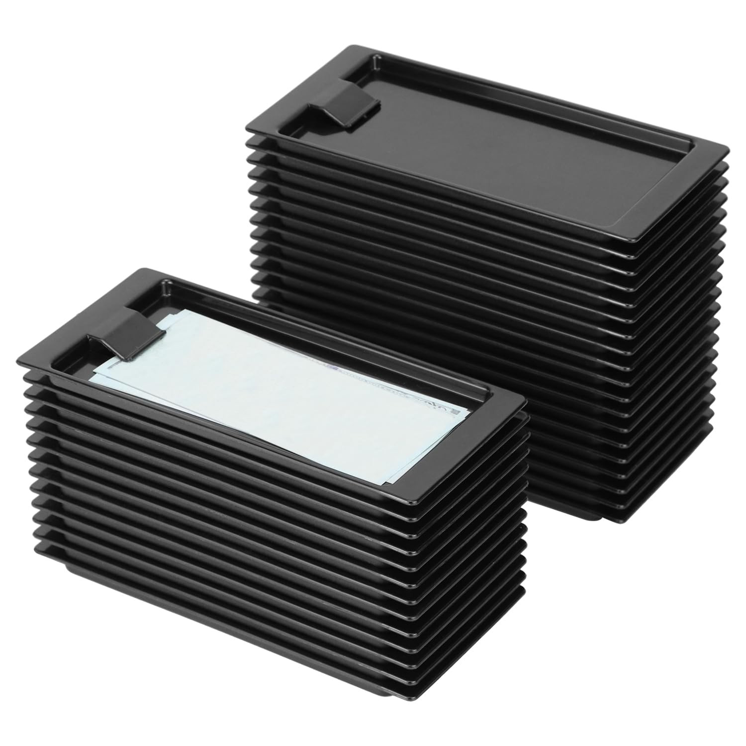 32 Pcs Black Check Holders Tip Trays PP Receipt Presenter for Restaurant Bar Use