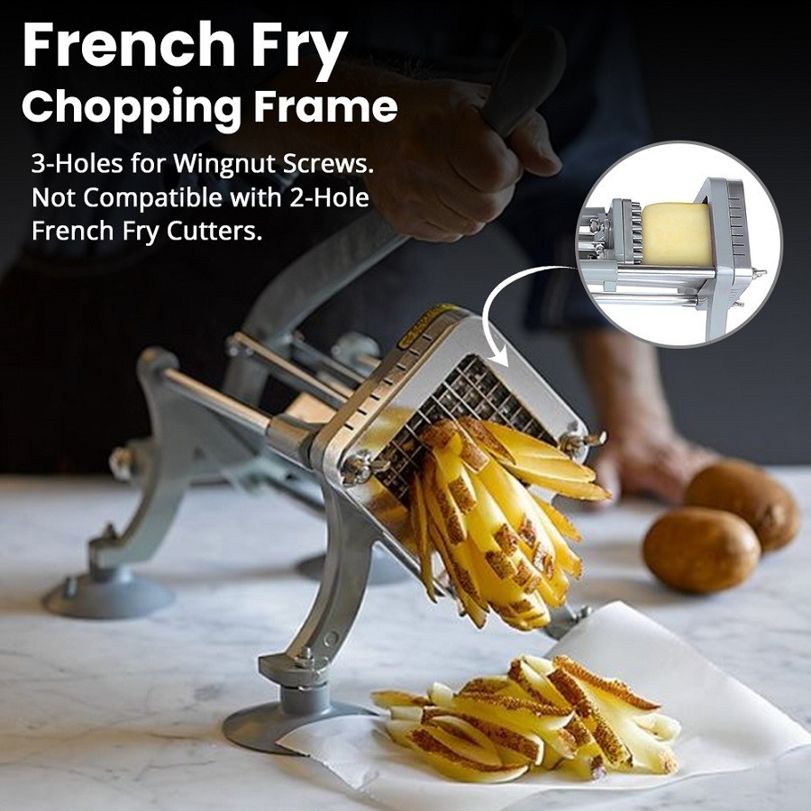 WYZworks 3/8″ Inch 3-Hole Replacement Blades & Pusher for French Fry Cutter
