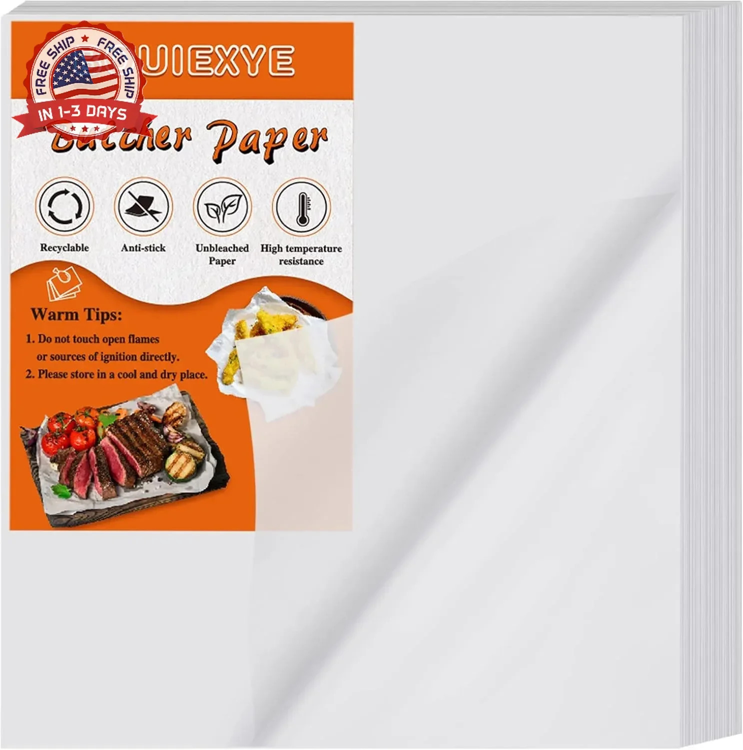 120 Pieces White Butcher Paper for Sublimation No Wax Precut Square 12 x 12 inch