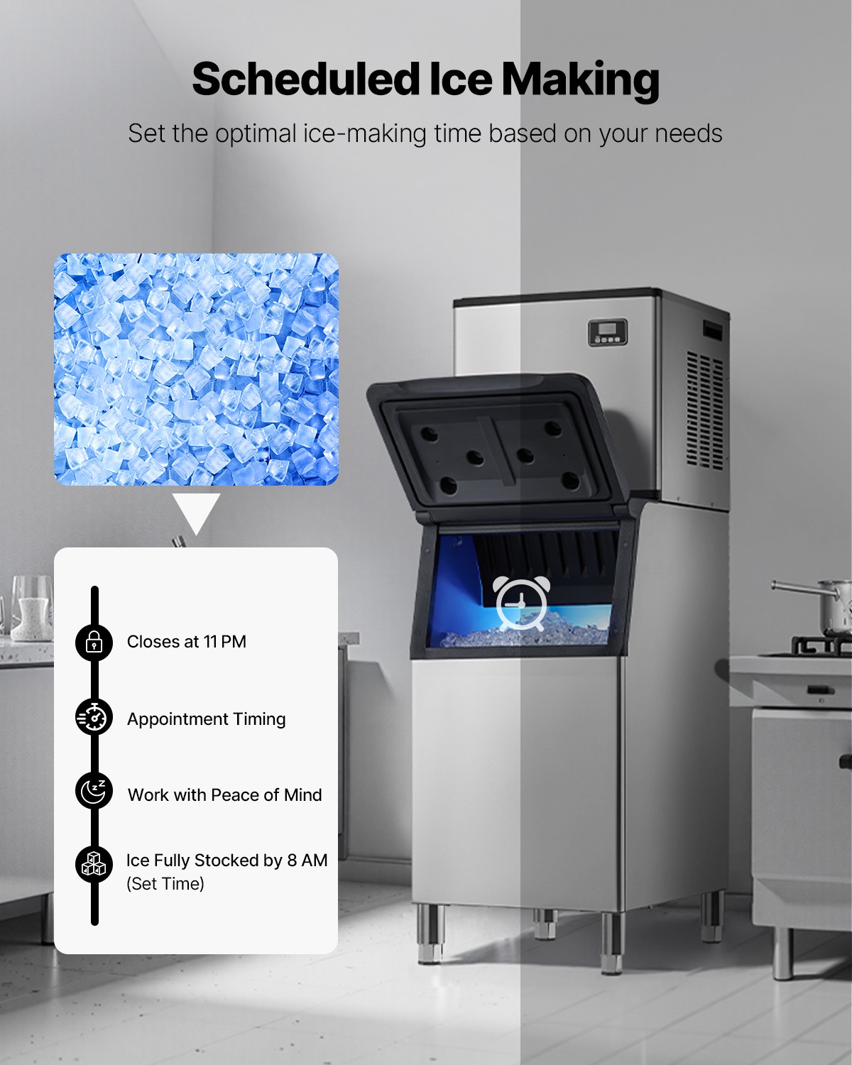 VEVOR Commercial Ice Maker Machine – Head 360 lbs/Day Self-Cleaning Ice Machine