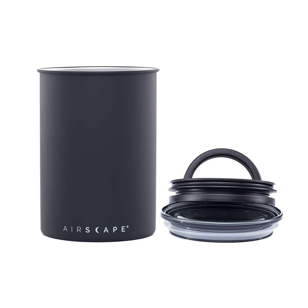 AirScape Planetary Design Stainless Steel Coffee Canister, Medium, Matte Black