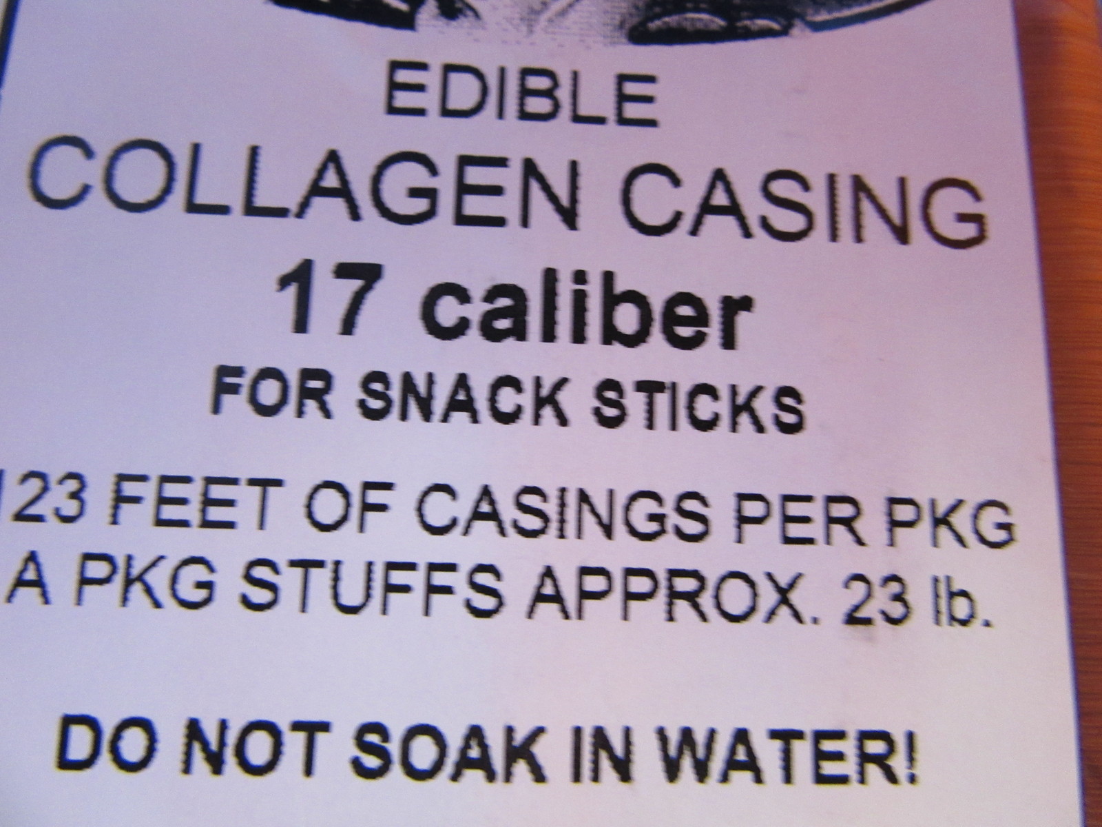 Slim 17 mm Casings Sausage Snack Sticks for 46 lbs beef. Filled 1/2″ diameter