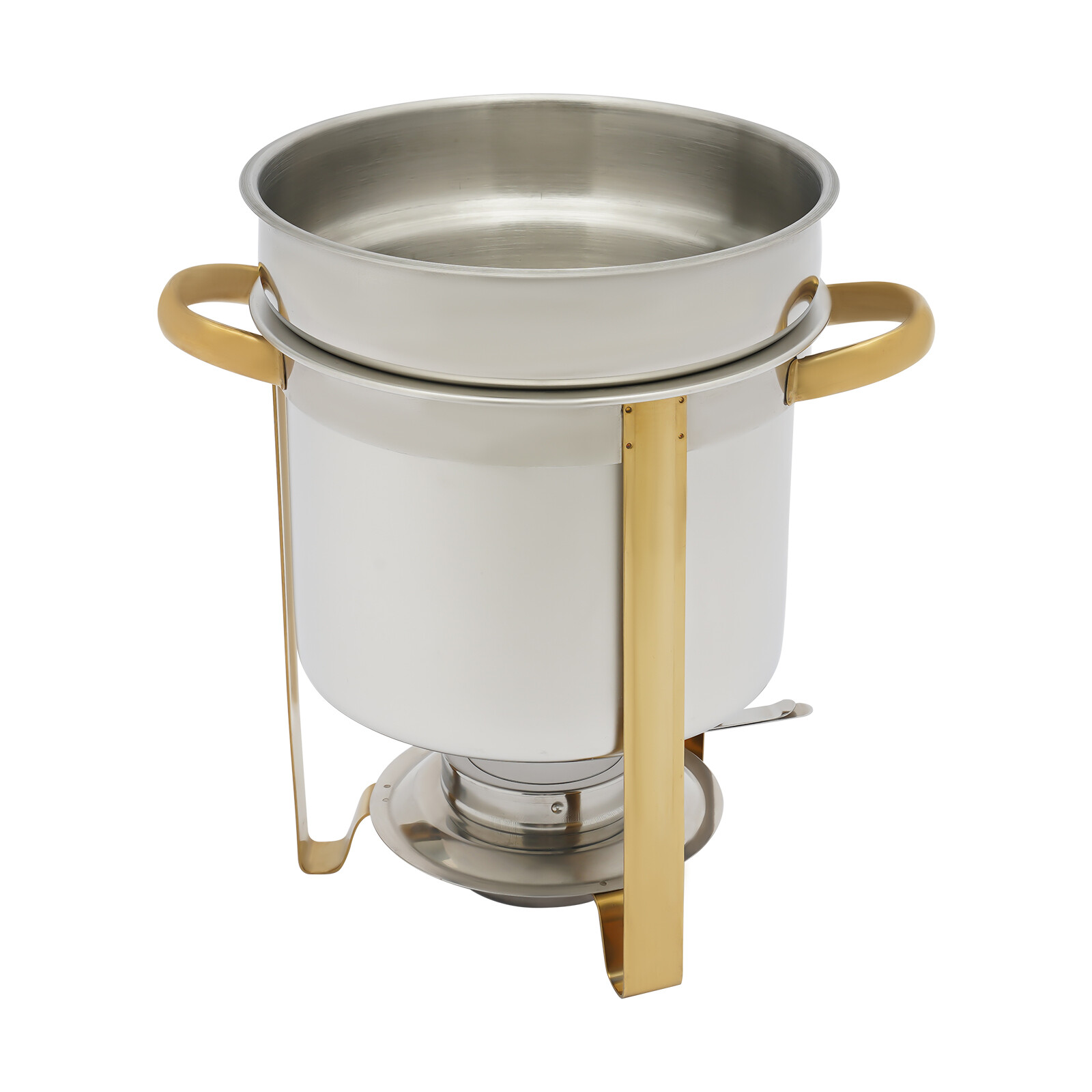 7L Gold Full Size Round Soup Chafer Stainless Steel Buffets Server Food Warmer
