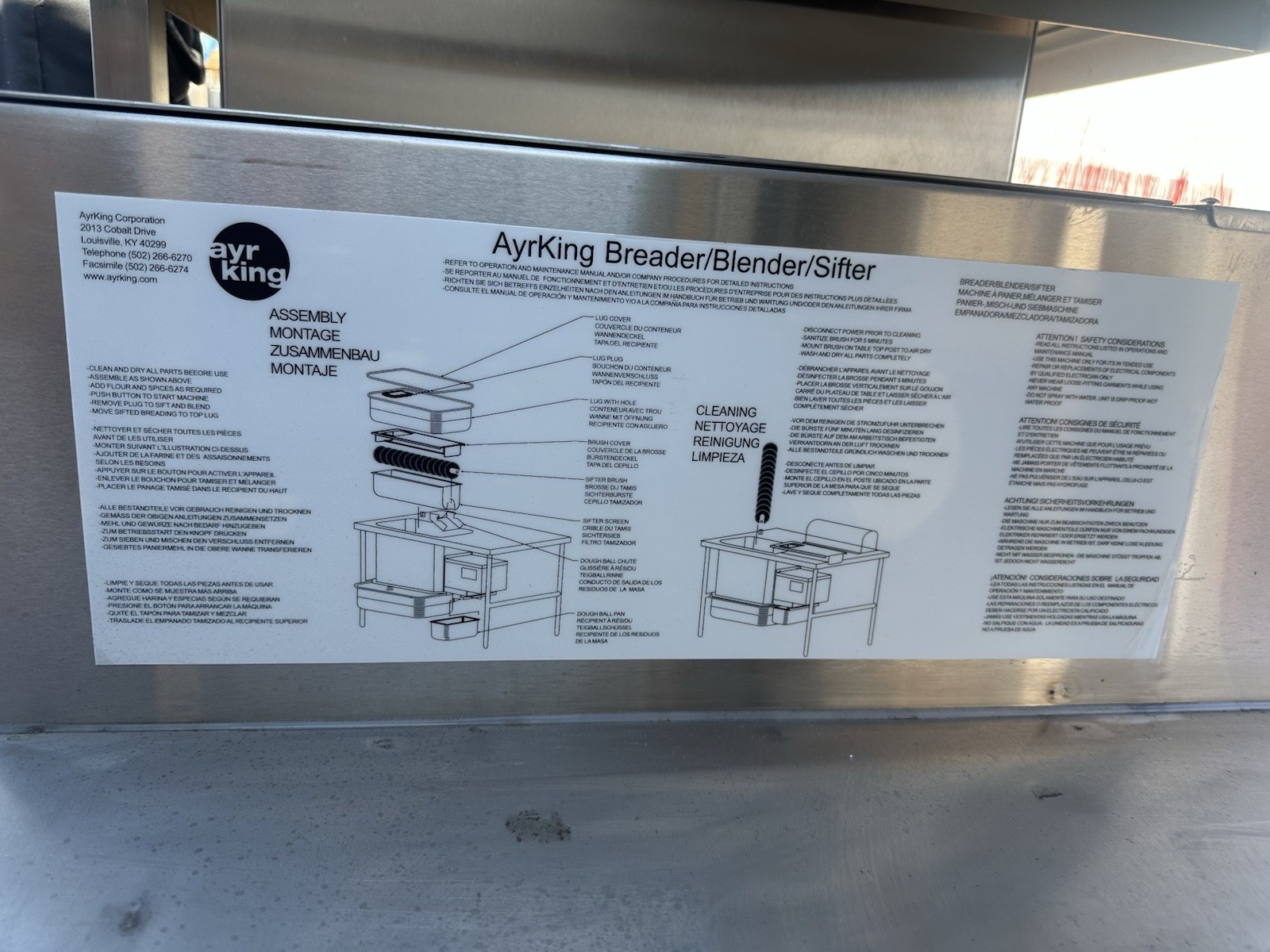 AyrKing Breader/Blender/Sifter Breading Station Brand New Msrp Over $7k