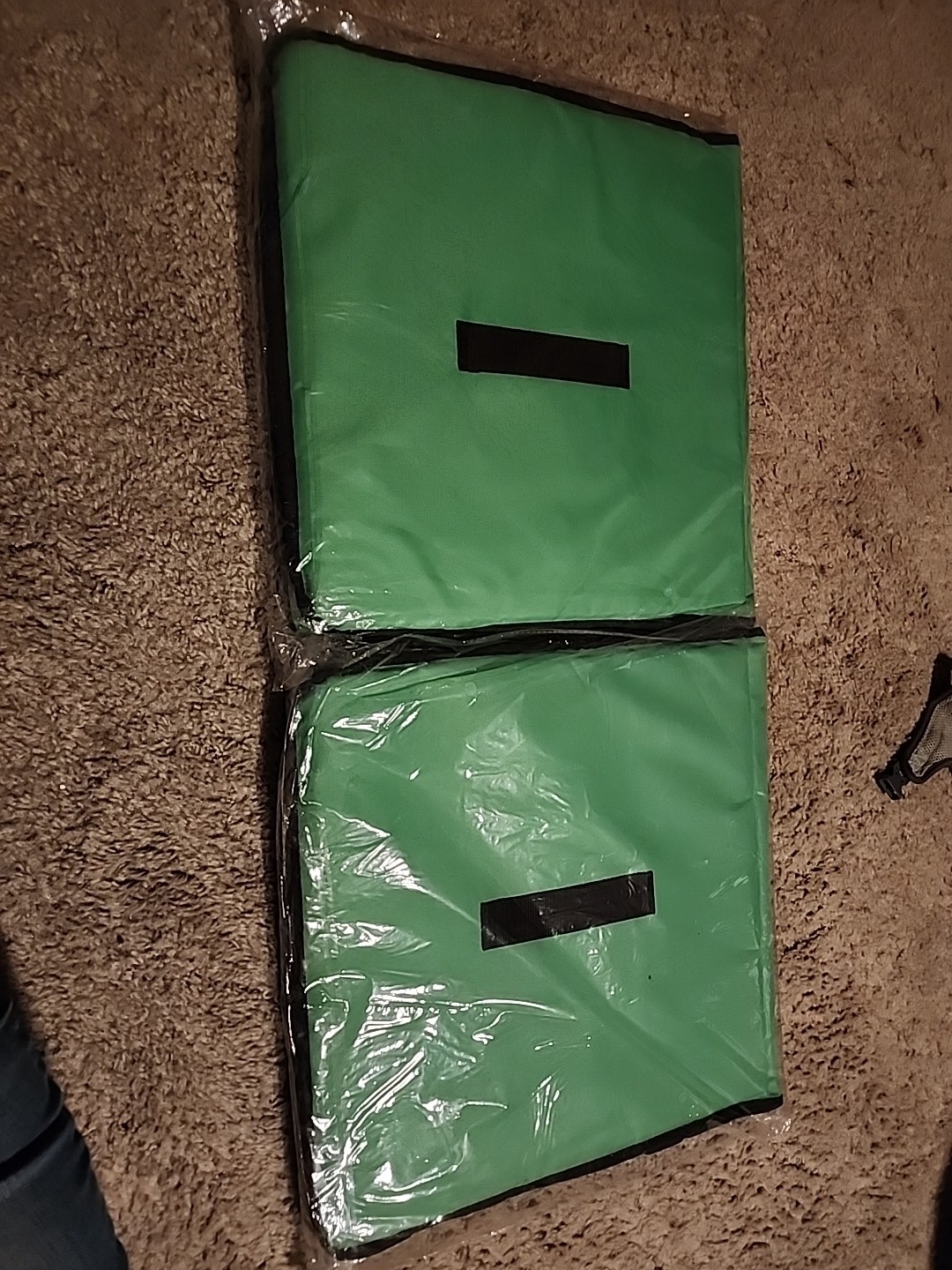 Lot Of 2 Insulated Pizza Delivery Bag Green Nylon 18″ x 18″ x 5″ – Holds up to 2