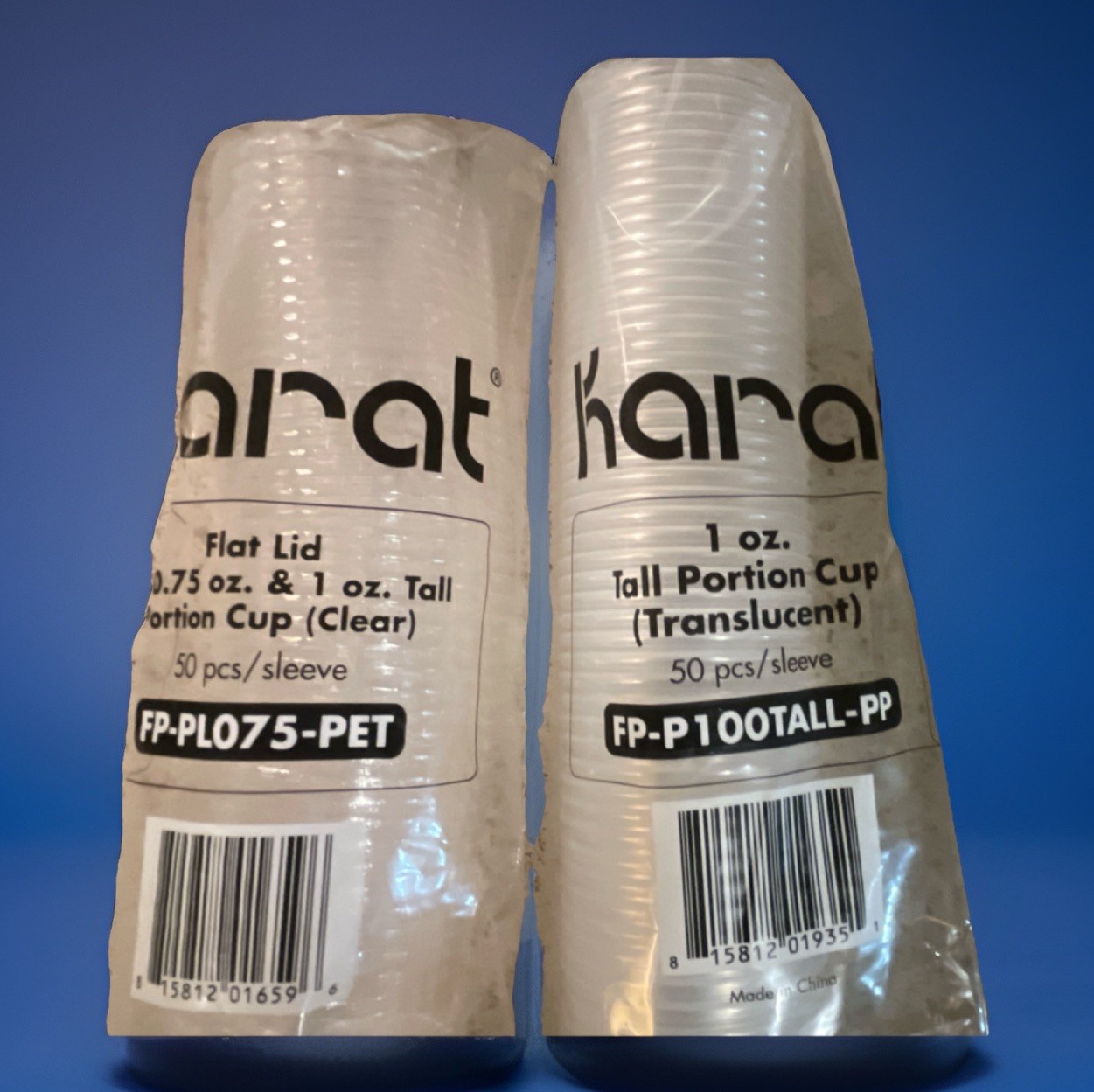 Karat 0.75 oz & 1 oz Tall Portion Cup Combo PET Plastic & Polypropylene, 50 pcs