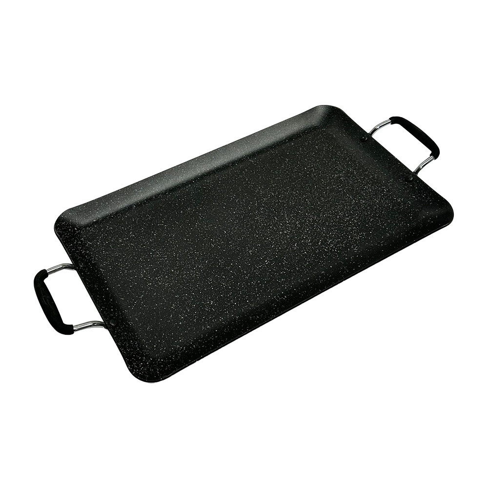 19» x 11-1/2» Heavy Gauge Aluminum Non-Stick Double Griddle Cooking Pan Cook