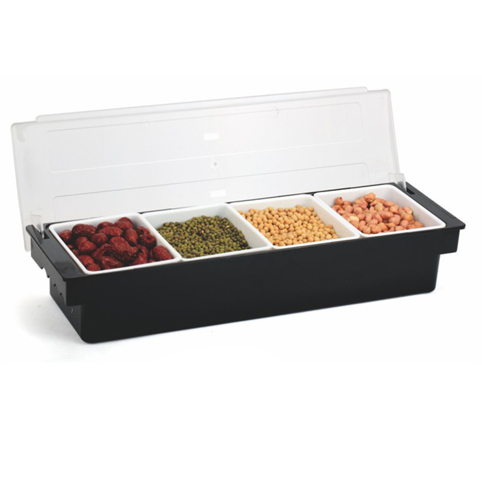 3/4/5 Compartments Condiment Dispenser Chilled Server Caddy Food Tray Salad Bar