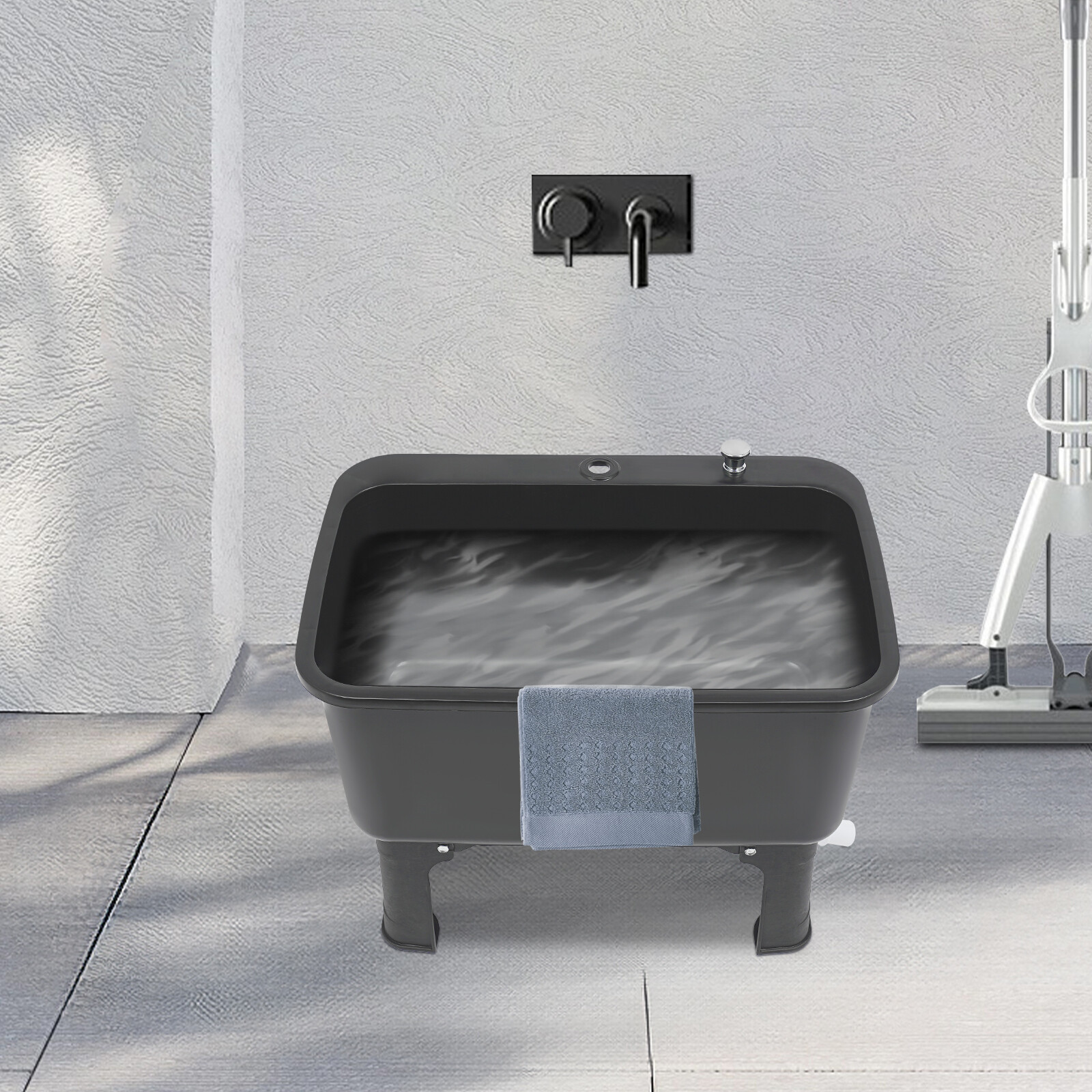 Portable Floor Mop Sink, Large Capacity Mop Bucket Freestanding Utility Mop Sink