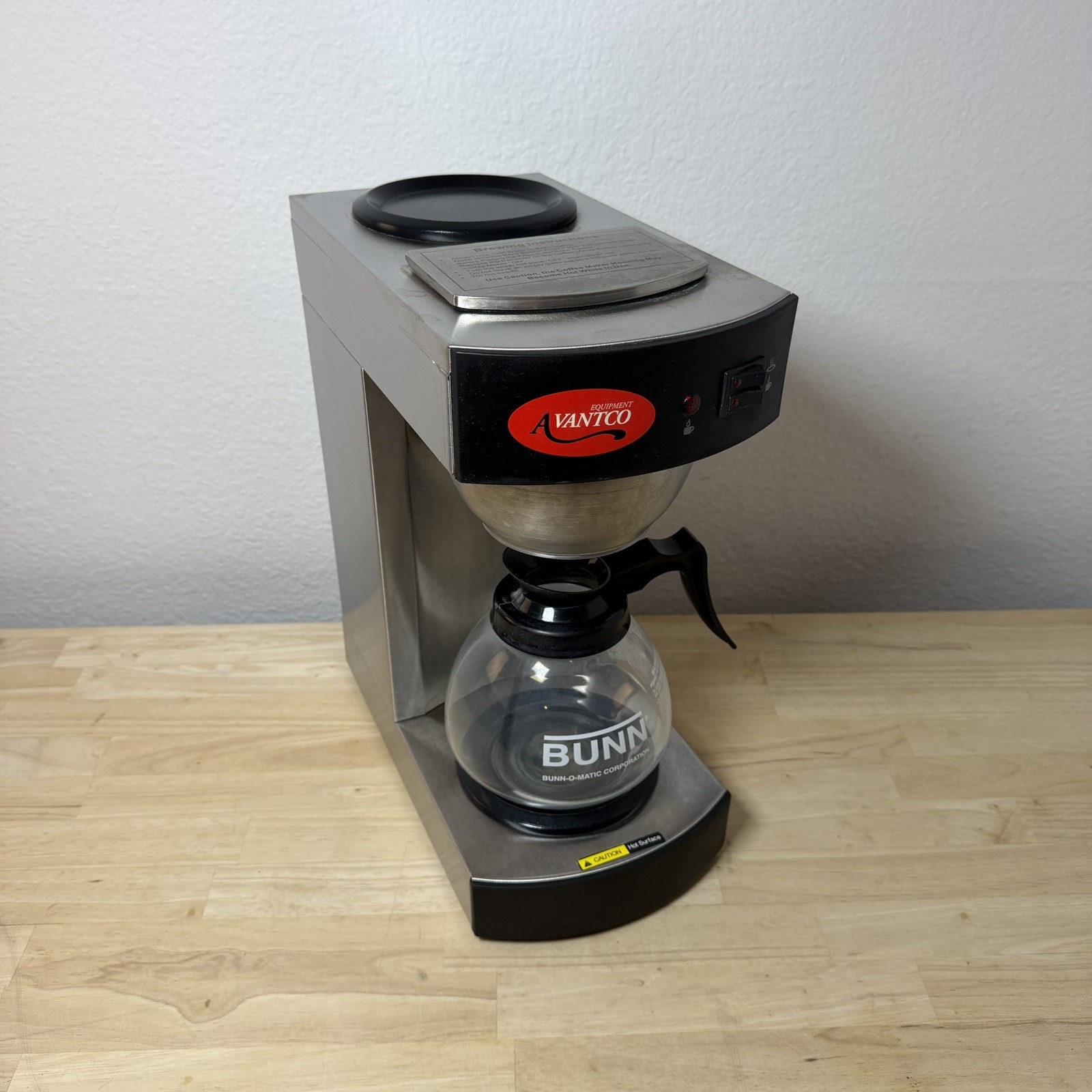 Avantco C10 12 Cup Commercial Pourover Coffee Maker 120V & Glass Decanter Tested
