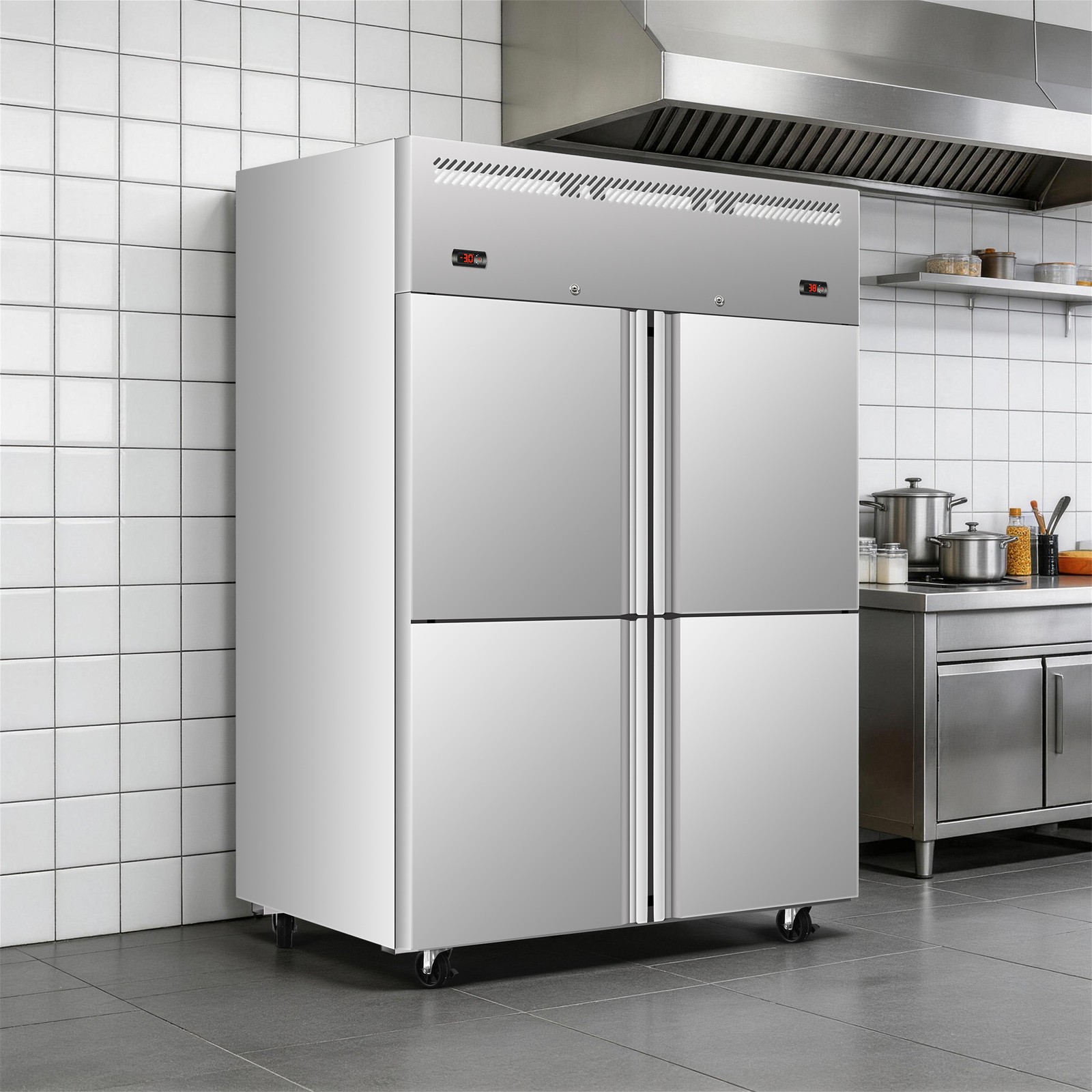 47.6″ Commercial Refrigerator Freezer Combo Split Door 31.3Cu.ft Stainless Steel