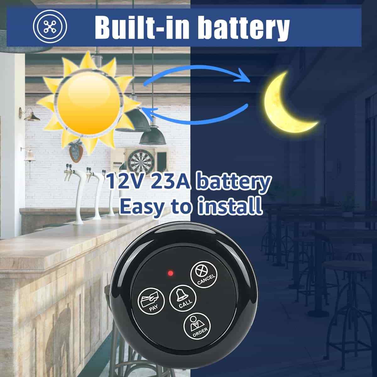 Retekess T128 Restaurant Wireless Calling System Watch Receiver 20 Buttons Cafe