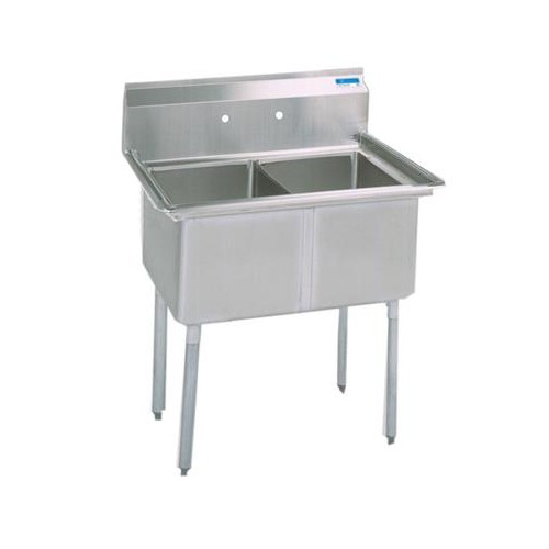 Bk Resources 20 in x 16 in x 12 in 2 Compartment Sink with No