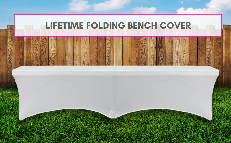 Stretch Spandex 6 ft. Lifetime Bench Cover – Black Removable and Washable