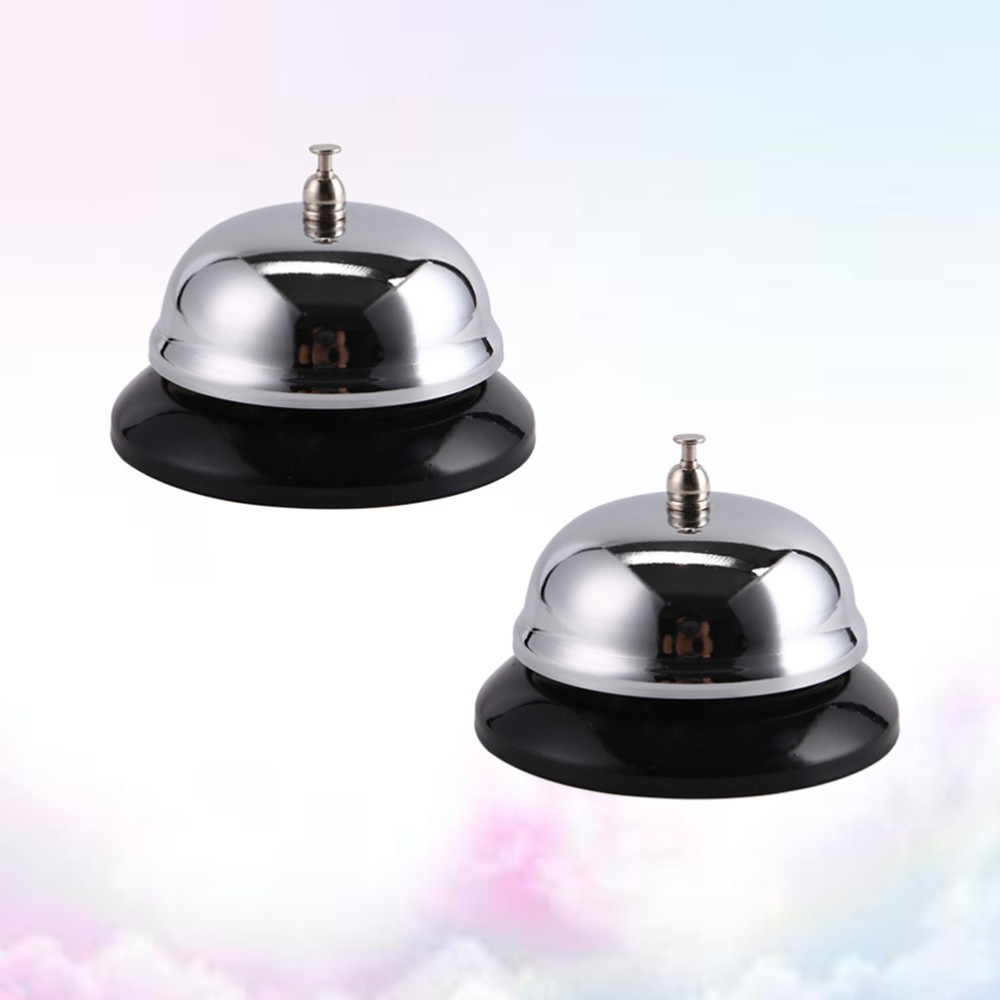 2 Pcs Stainless Steel Service Bell Restaurant Call Bell Reception