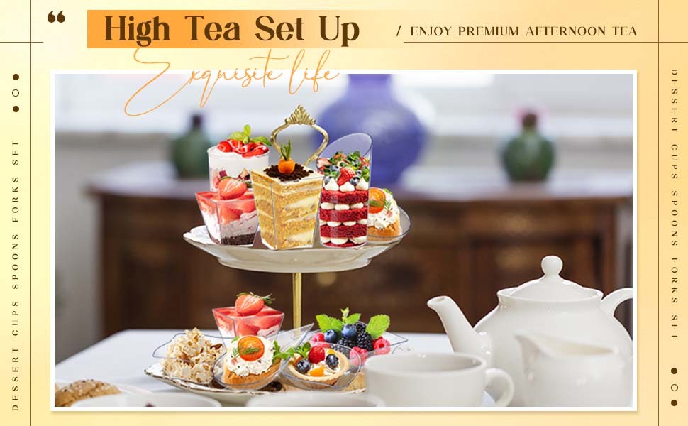 160 Pcs Mini Appetizer Plates Dessert Cups Spoons Forks Set Dessert Containers