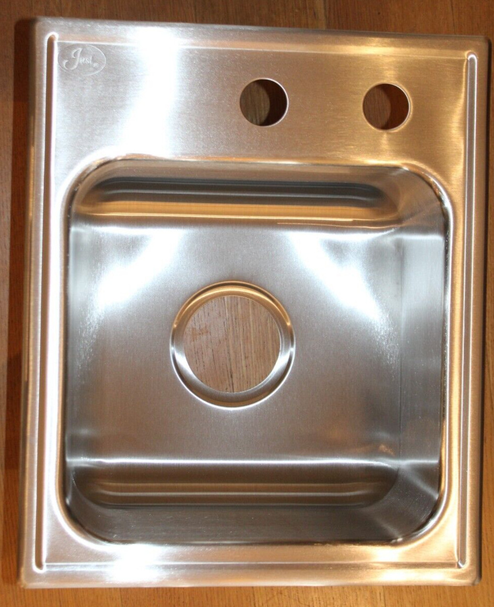 Just SL1815A1-1R – 18″ x 15″ x 7.5″, 1-Bowl 2-Hole 18 Gauge Stainless Steel Sink