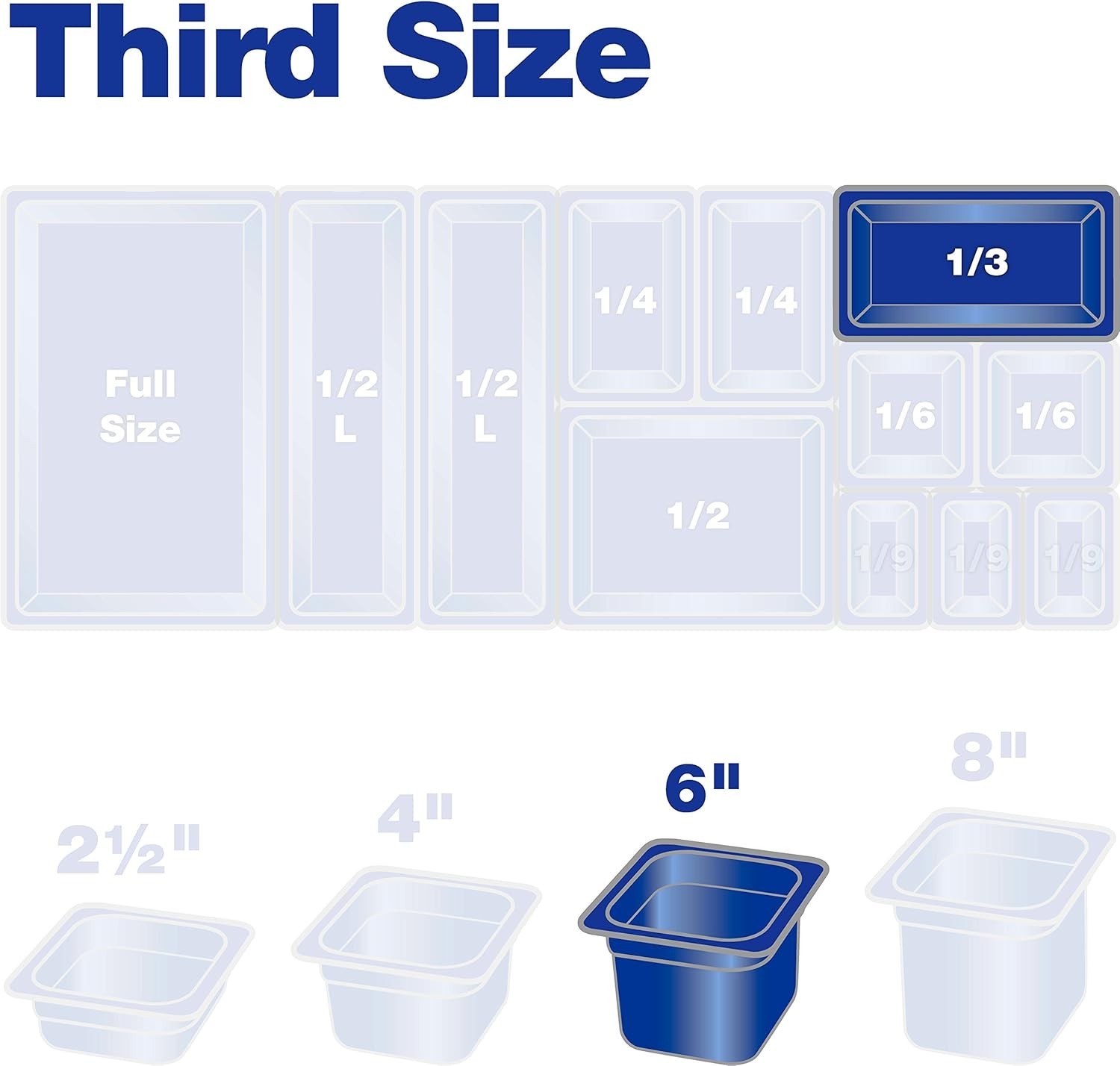 Plastic Food Pan 1/3 Size 4 Inches Deep Clear