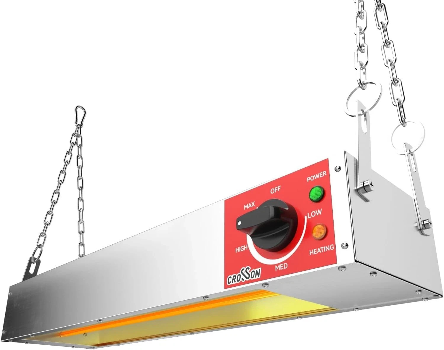 Crosson 24 in Electric Food Heat Lamp Warmer 500W Commercial Buffet Silver