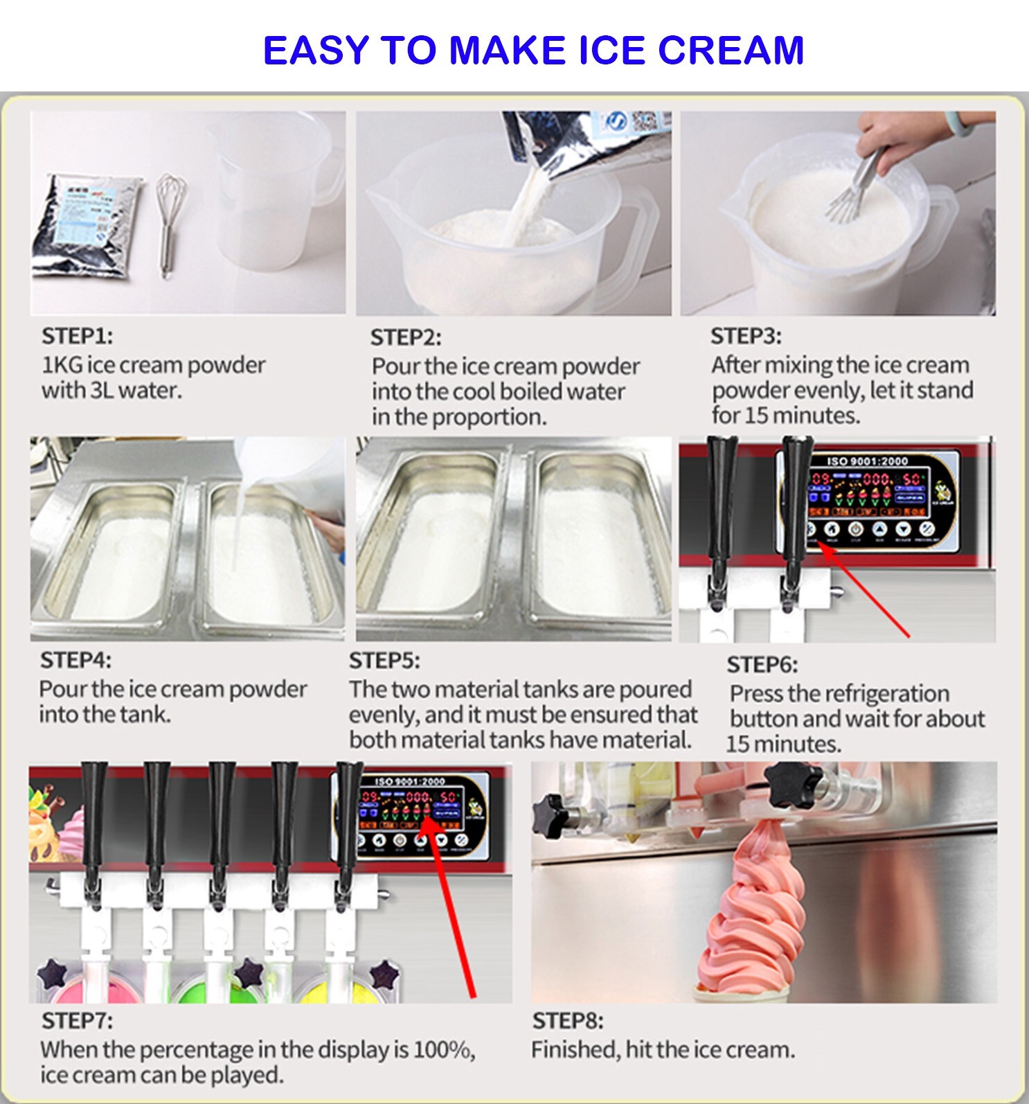 Kolice Commercial ETL 3 flavors soft serve ice cream machine frozen yogurt maker
