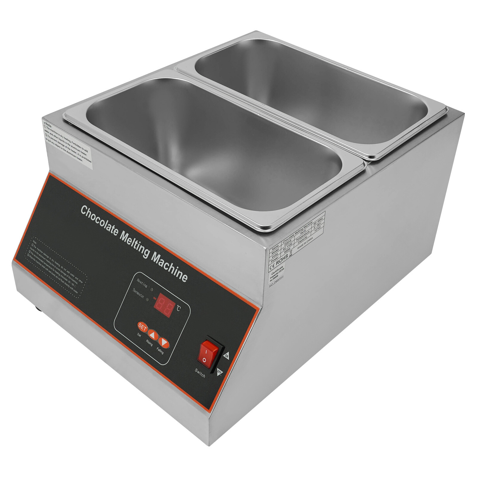 2-Pots Chocolate Melting Machine Chocolate Melting Pot Electric Chocolate Melter