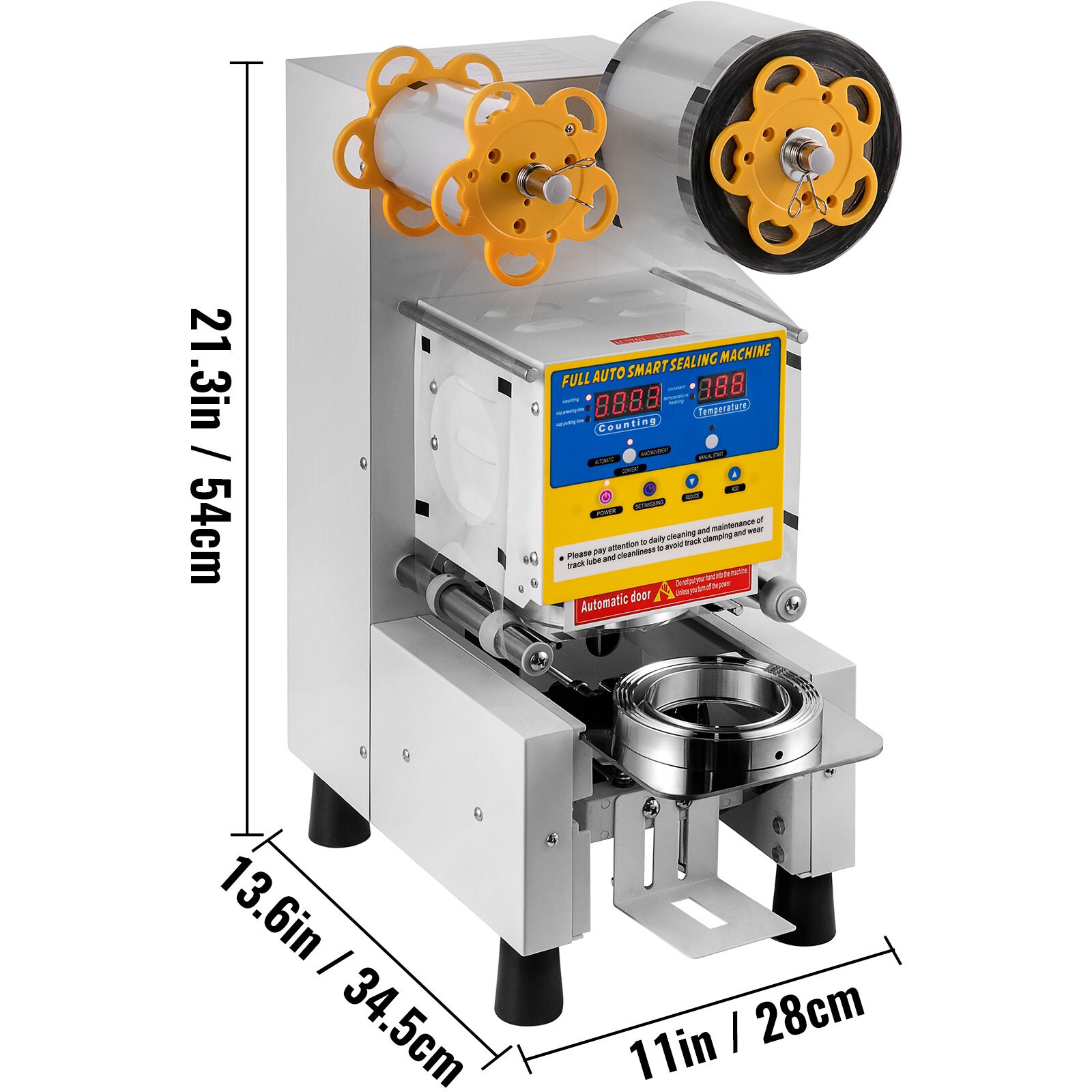 450W Fully Automatic Cup Sealing Machine 90/95mm D 200mm H 400-600cup/H *READ*