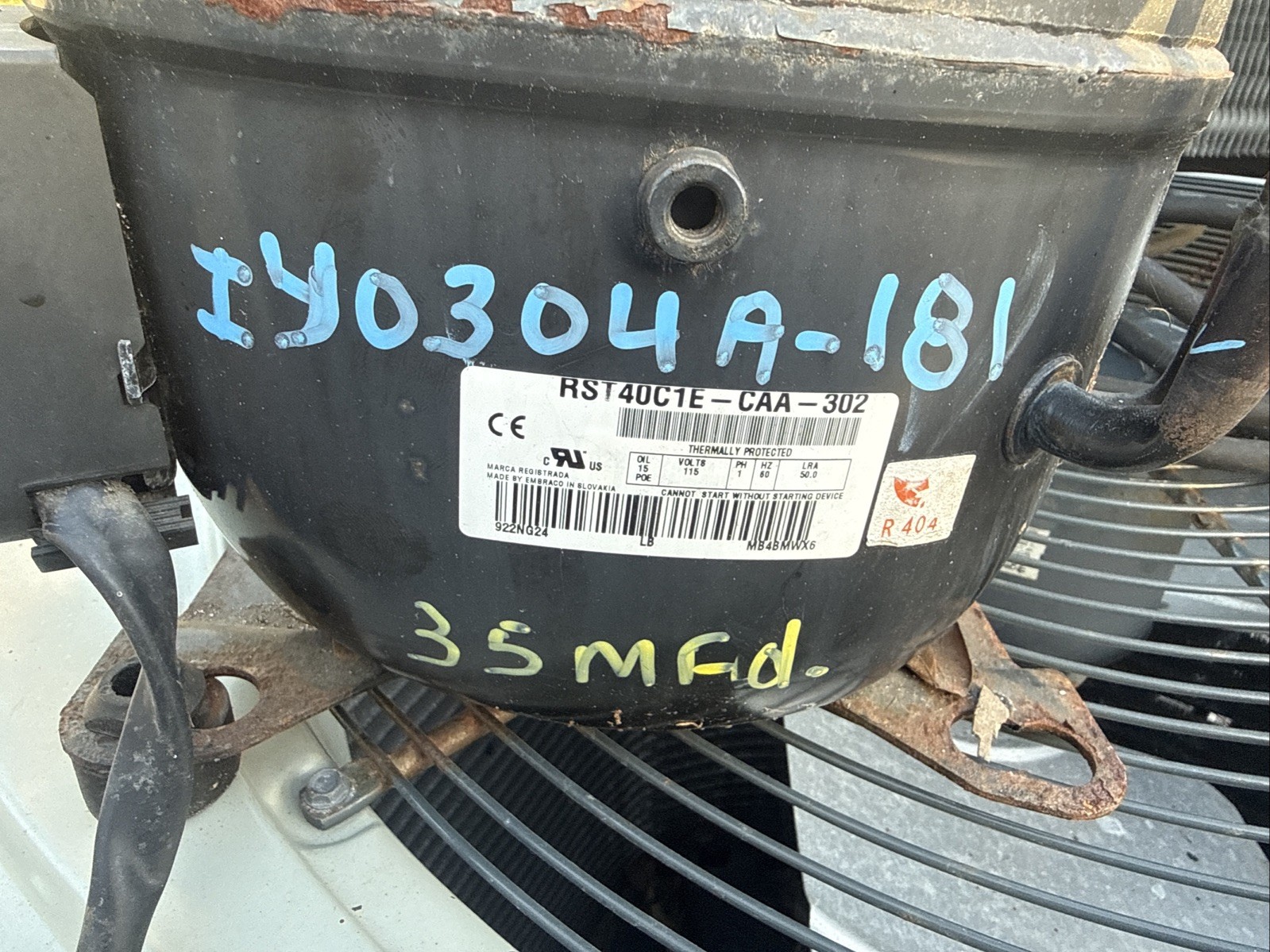 Manitowoc Ice Machine Compressor RST40C1E-CAA-302