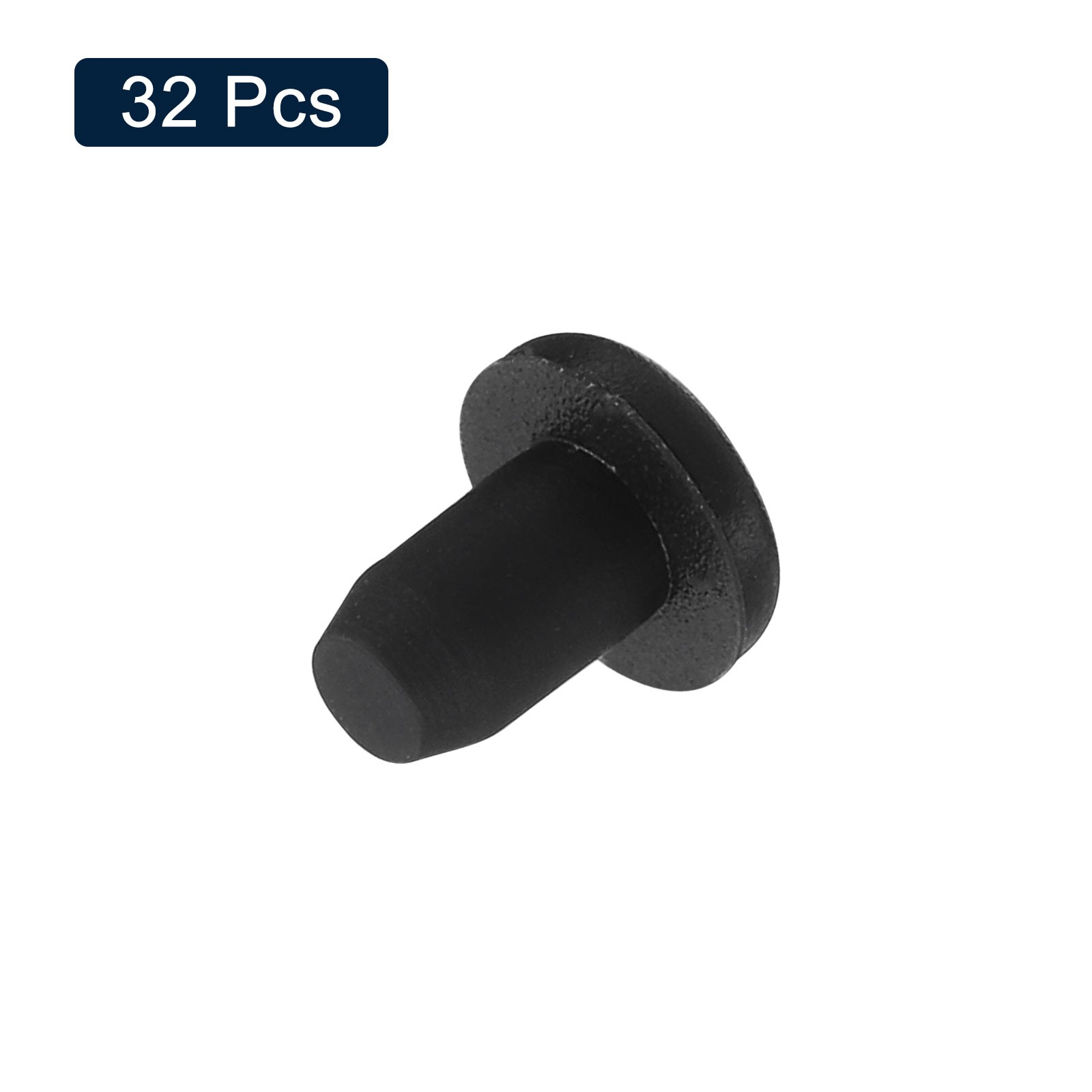 32pcs Black Rubber Stopper 3.8mm Plug Holes for 3.5mm/0.14″ Hole