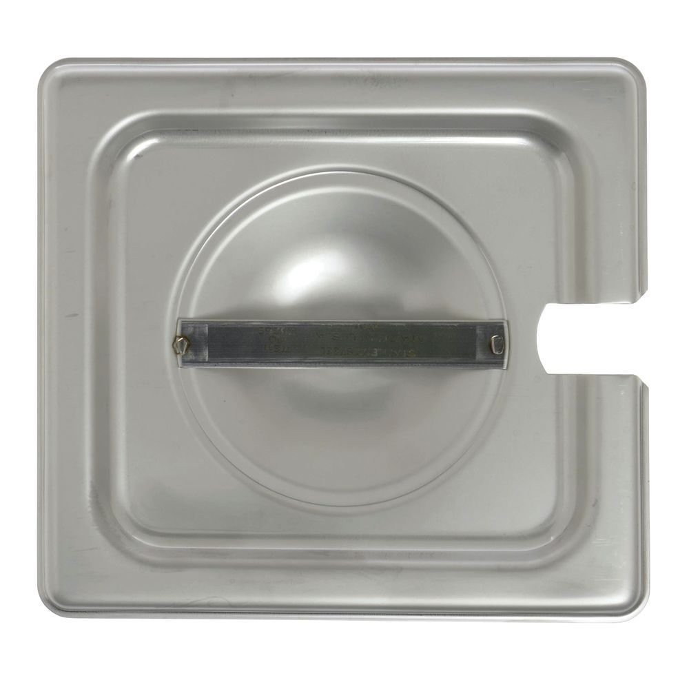 HUBERT Slotted Steam Table Pan Cover 1/6 Size 24 Gauge Stainless Steel