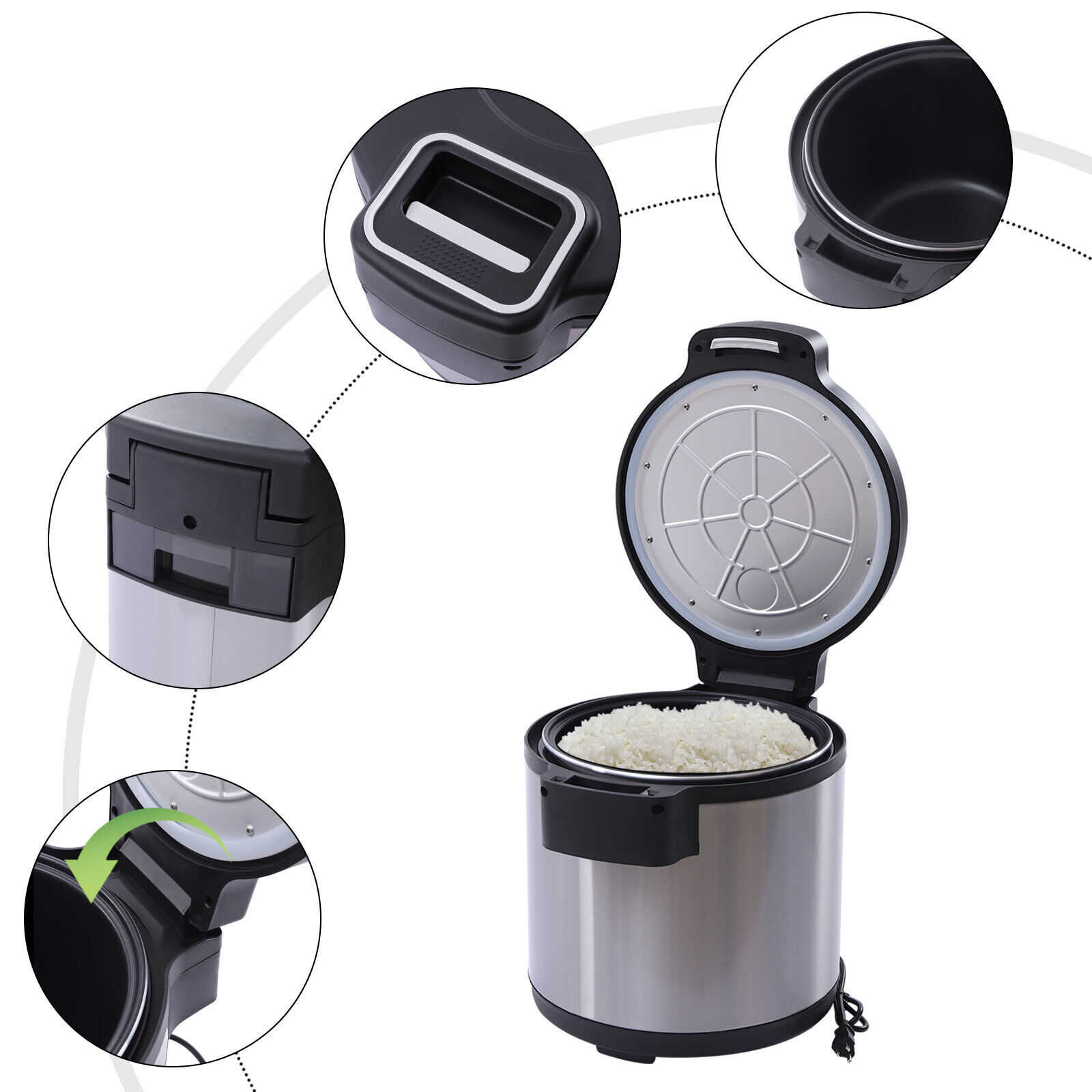 Modern 19L/20Qt Electric Rice Warmer Commercial Rice Warmer with Rice Scoop