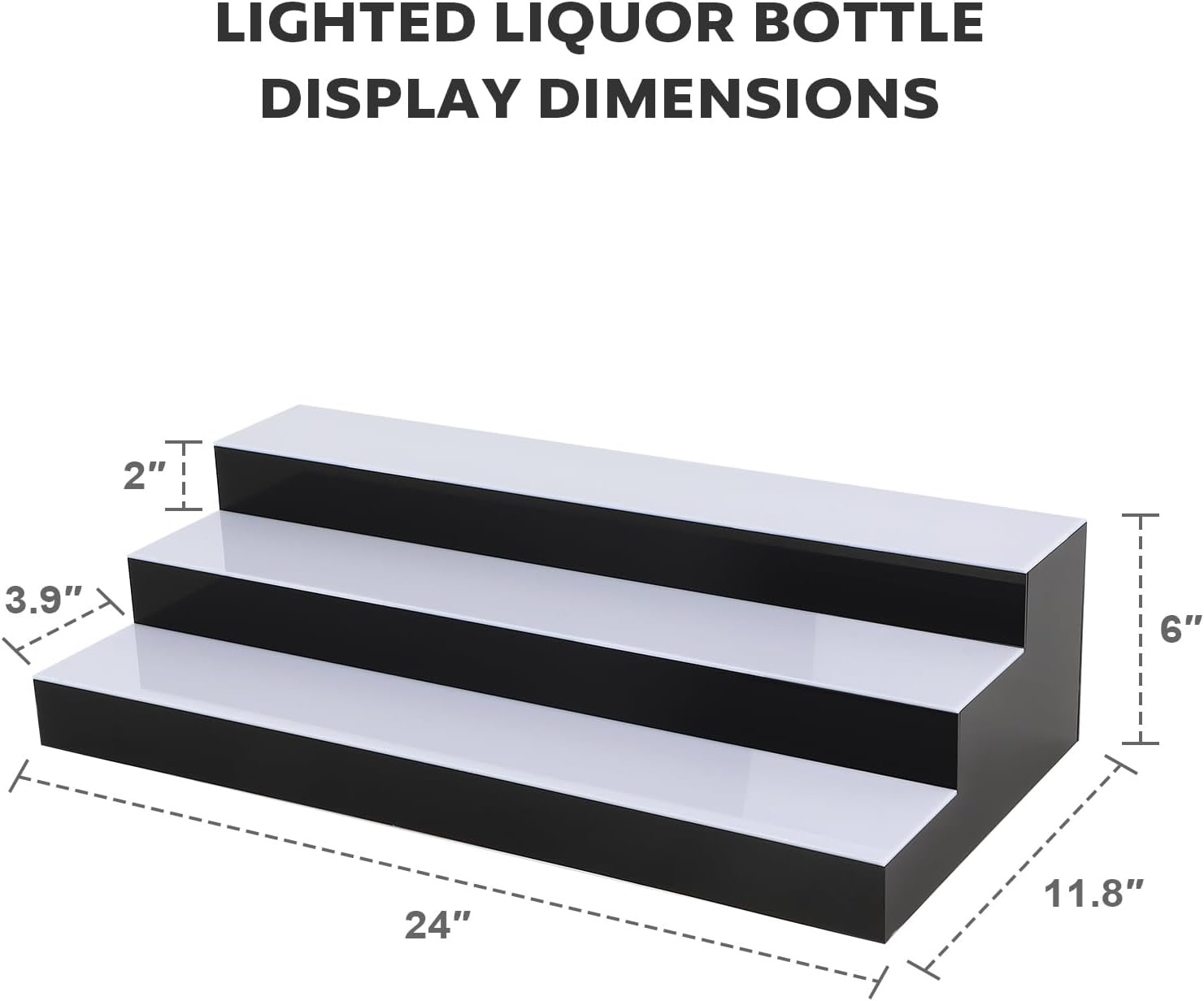 LED Lighted Liquor Bottle Display, LED Liquor Shelves with 16 Static Colors,Home