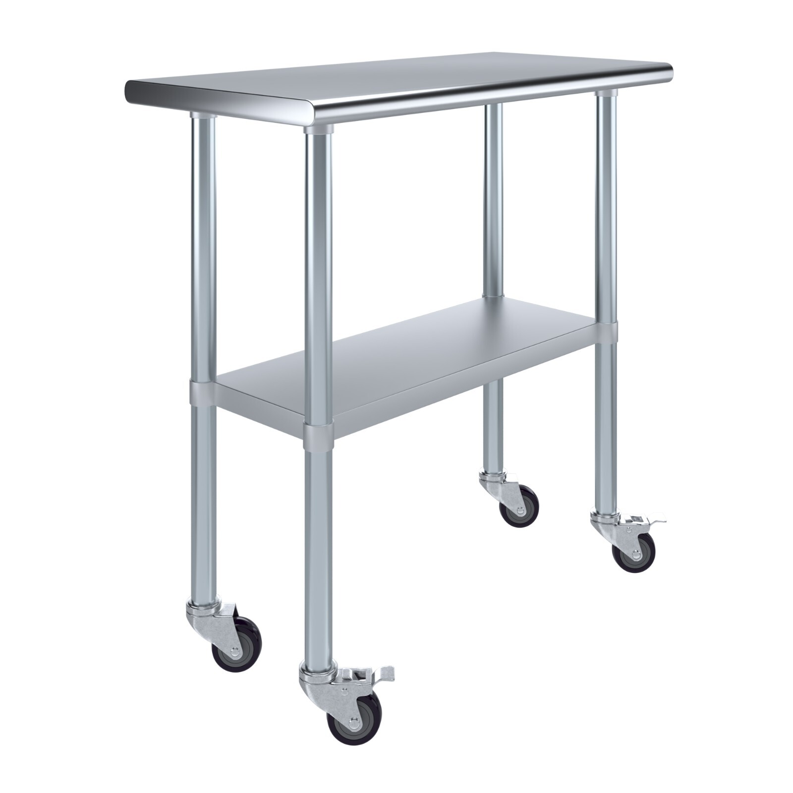 Stainless Steel Food Prep Work Table with Undershelf 18”x24” and casters Wheels