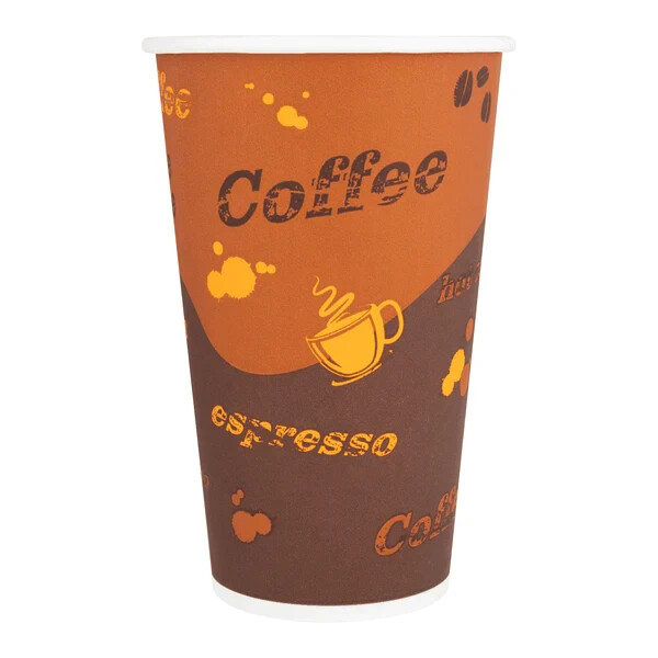Karat 16oz Paper Hot Cups – Coffee (90mm) – 1,000 ct, C-K516