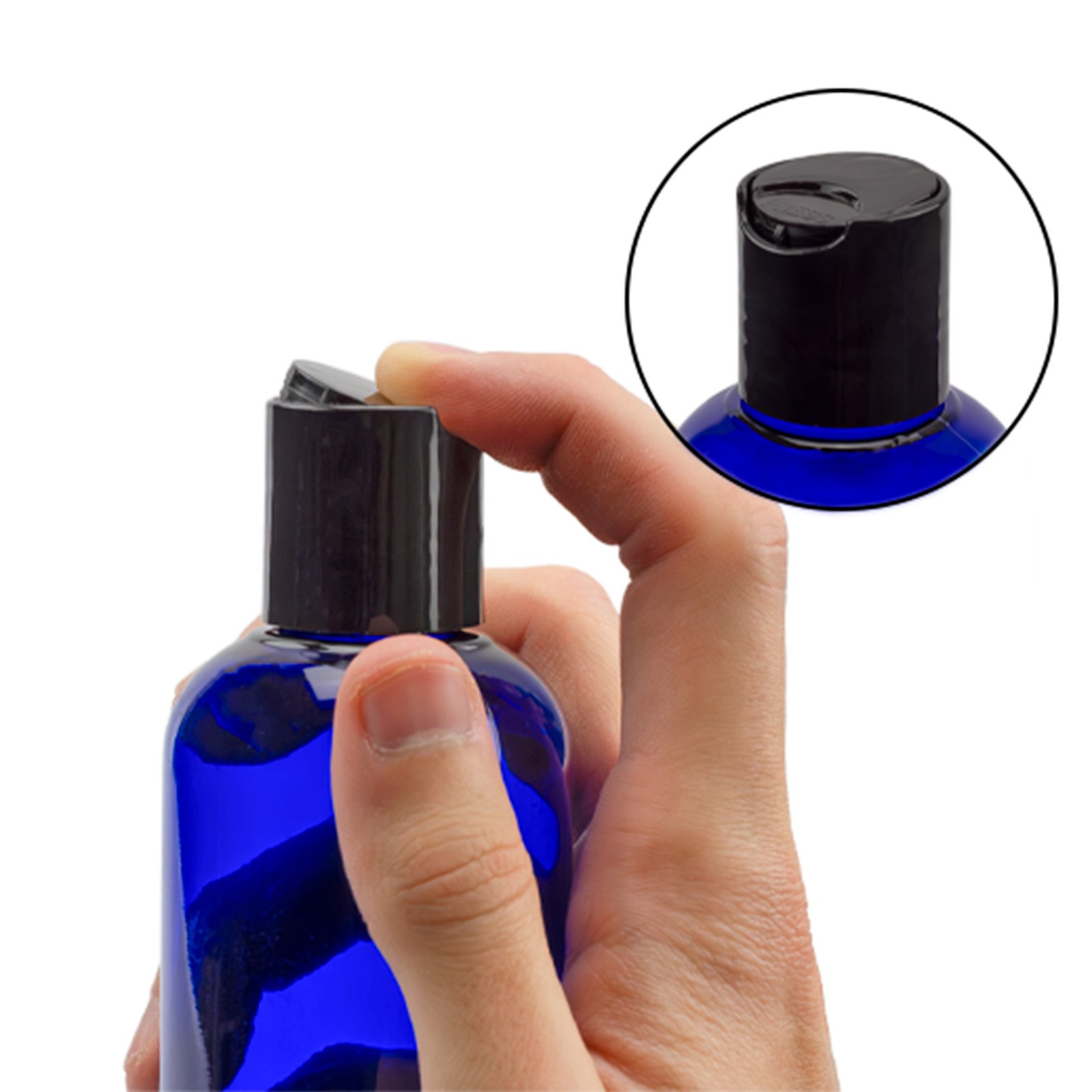 Plastic Squeeze Bottles w/Disc Top Flip Cap Bulk, 8oz 6pk Blue; BPA-Free