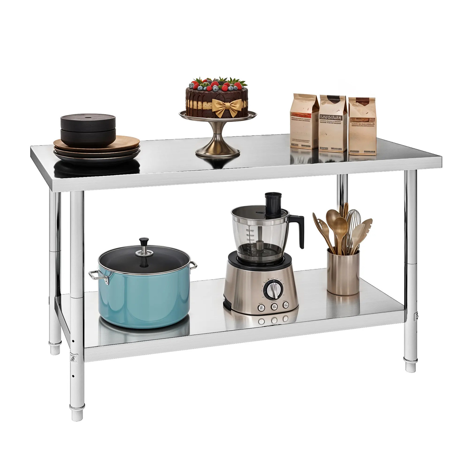 60″ X 24″ Stainless Steel Work Table Heavy Duty Prep Table with Undershelf