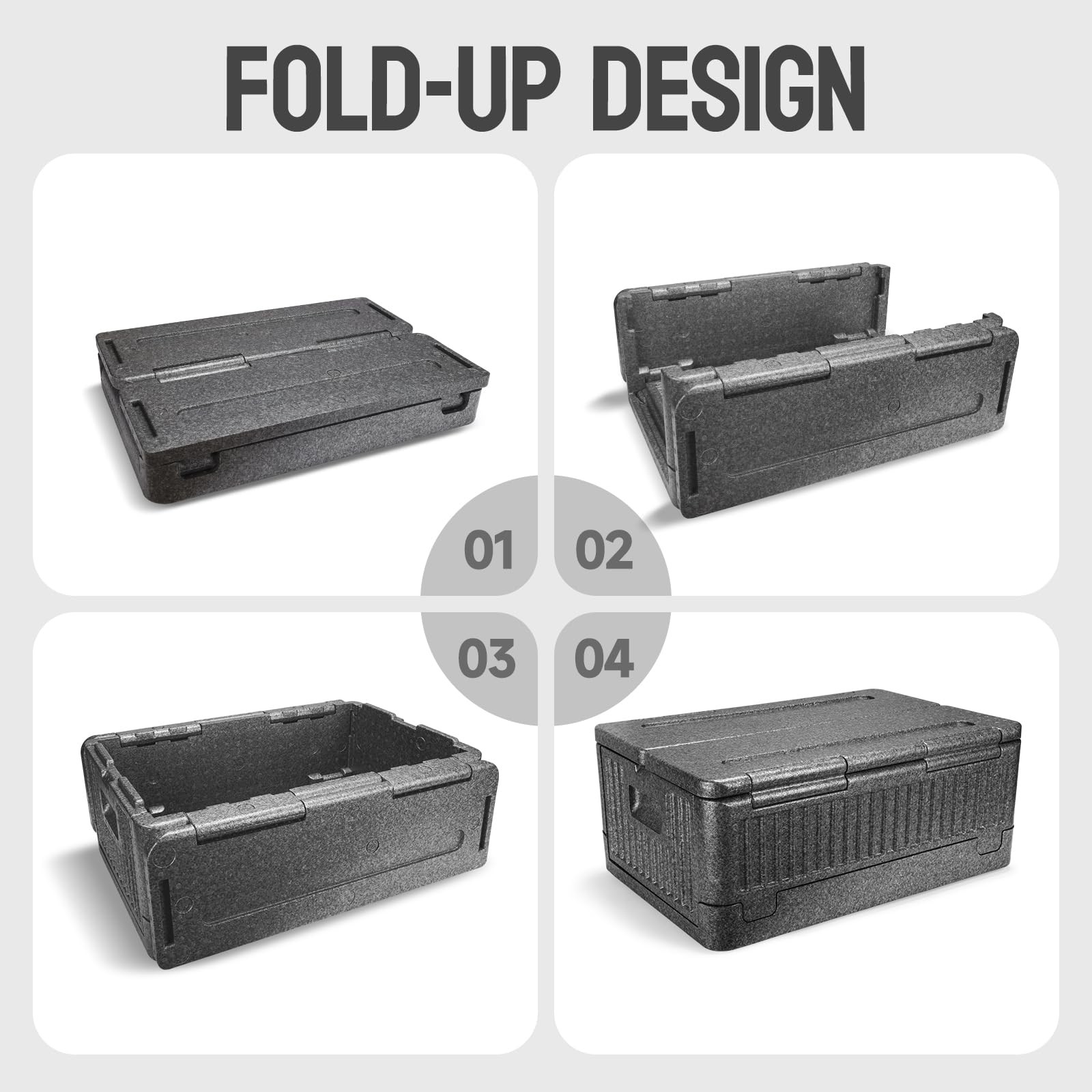 Collapsible Insulated Food Pan Carrier – Top-Loading EPP Catering Hot for 8″ …