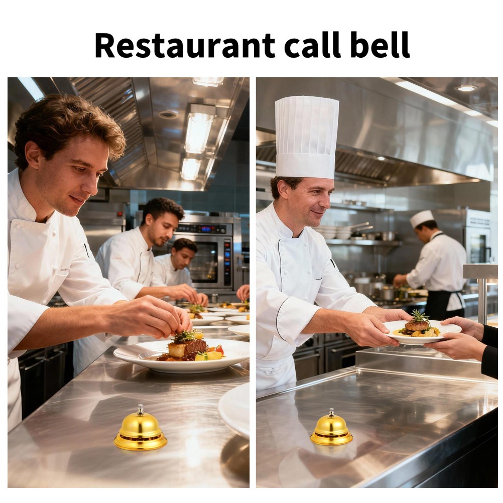 Pressing Service Bell Metal Reception Bell for Kitchen Restaurant Bar