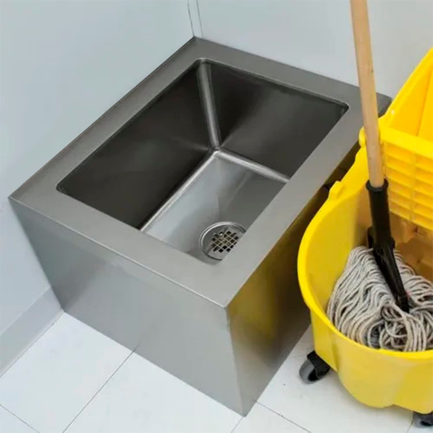 Commercial Stainless Steel Floor Mop Sink 24″ x 24″ x 13″