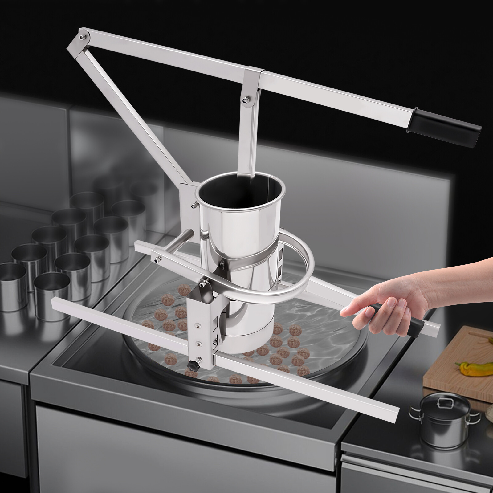Manual Meatball Maker Machine Fish Pork Beef Meatball Making Device Adjustable