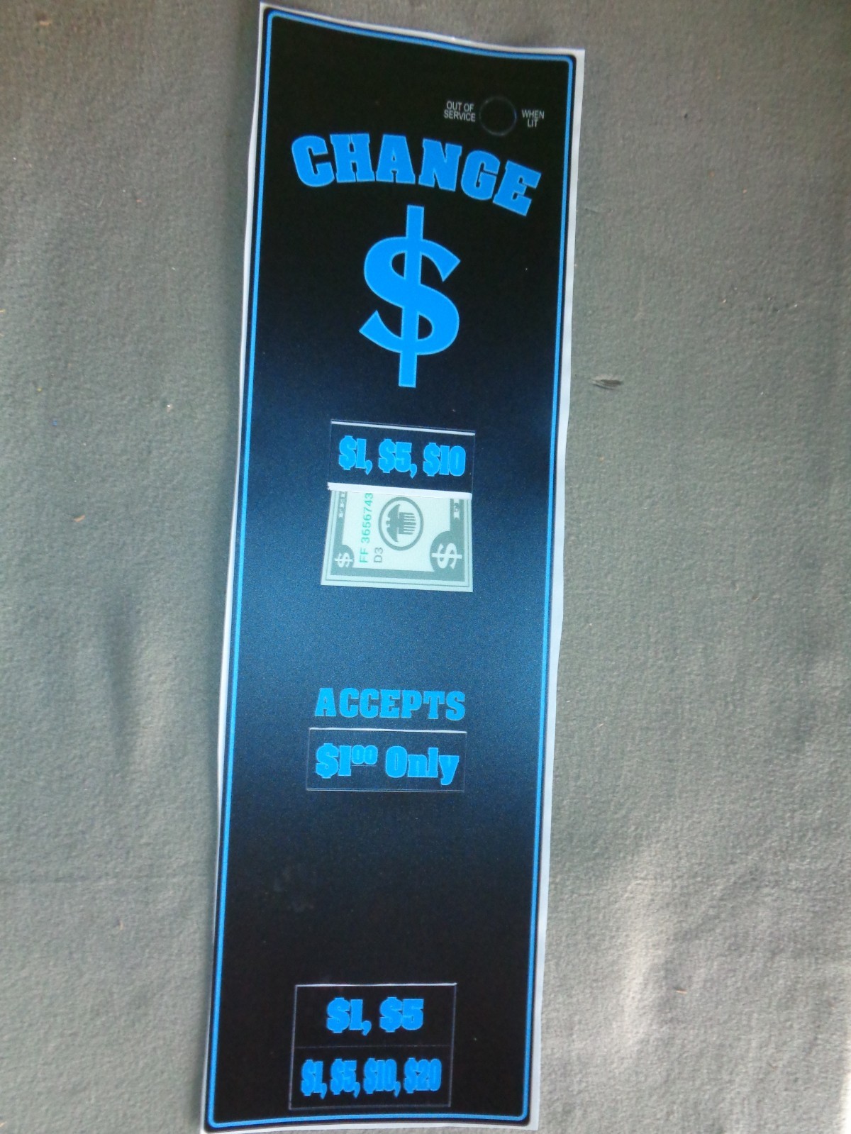 Blue Lexan Decal For The American Changer AC2221 Twin Rear Load NEW 2 Included