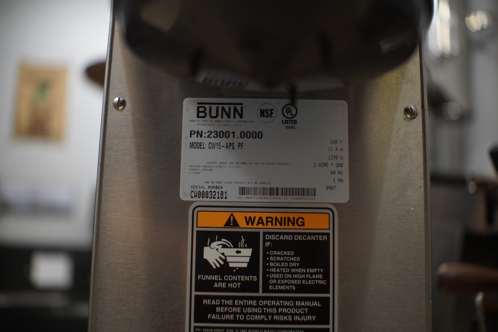 Bunn CW15-APS Brewer Pour Over Great Condition