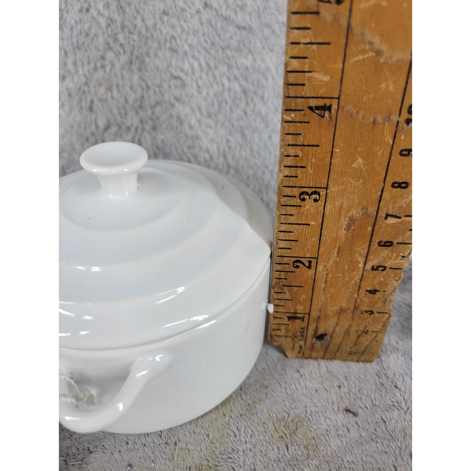 Creative Co Op White Ceramic Ramekin Dish with Lid Small Round Baking Cocotte