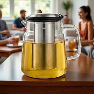 Glass Teapot with Removable Infuser – 57oz Borosilicate Tea Pot for