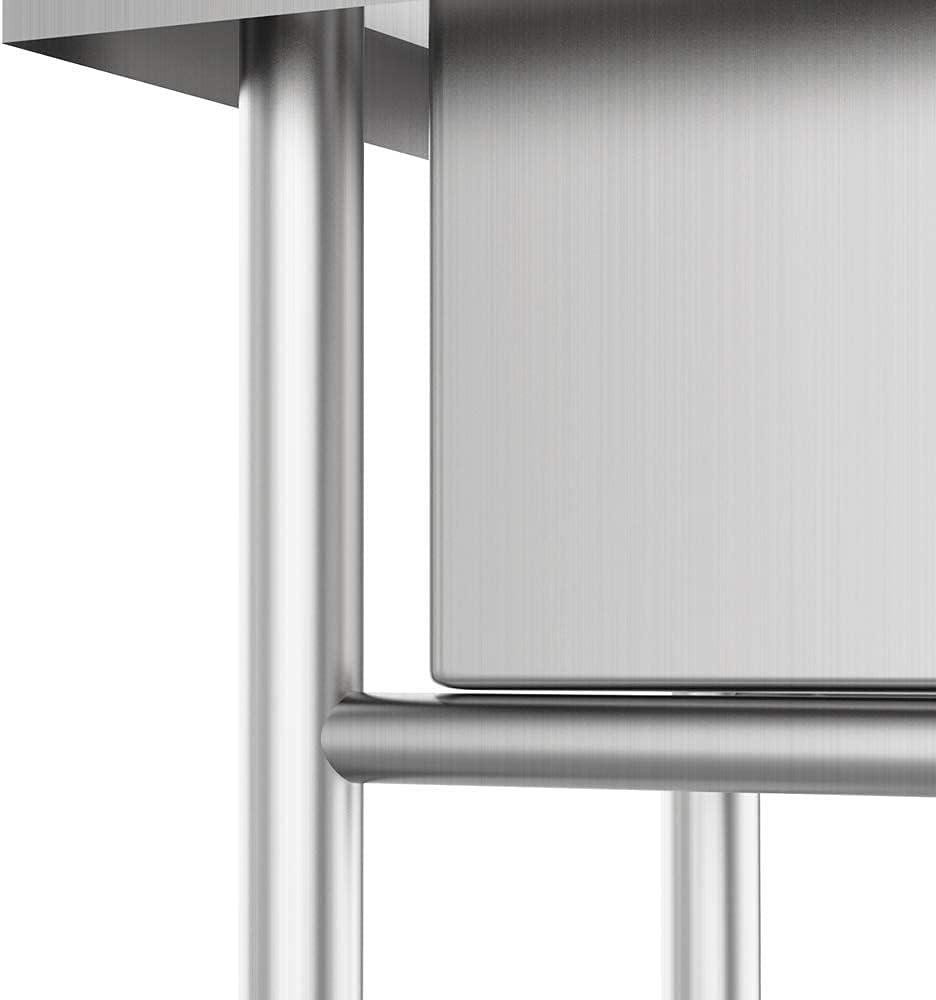 Commercial Sink with Backsplash for Restaurant Kitchen Dishwashing and Food Prep