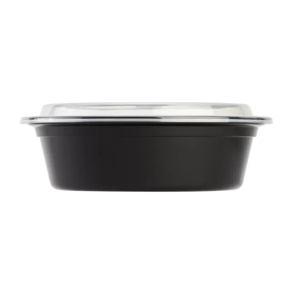 Karat 32oz PP Plastic Microwavable Round Food Containers & Lids – Black – 150 ct