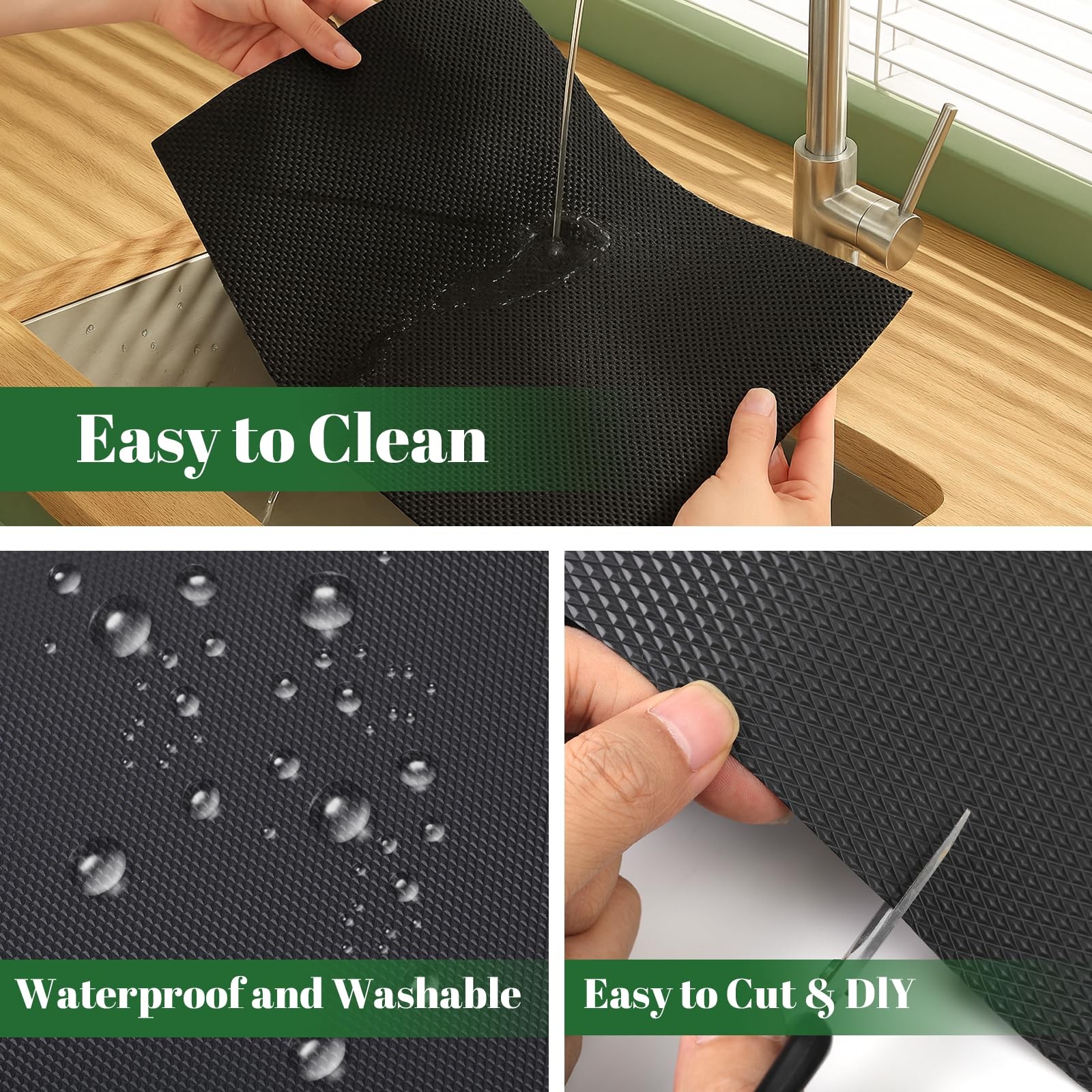 Hoplaep Shelf Liner 30 Inches Wide Non-Slip Cabinet Liner Thickened Washable