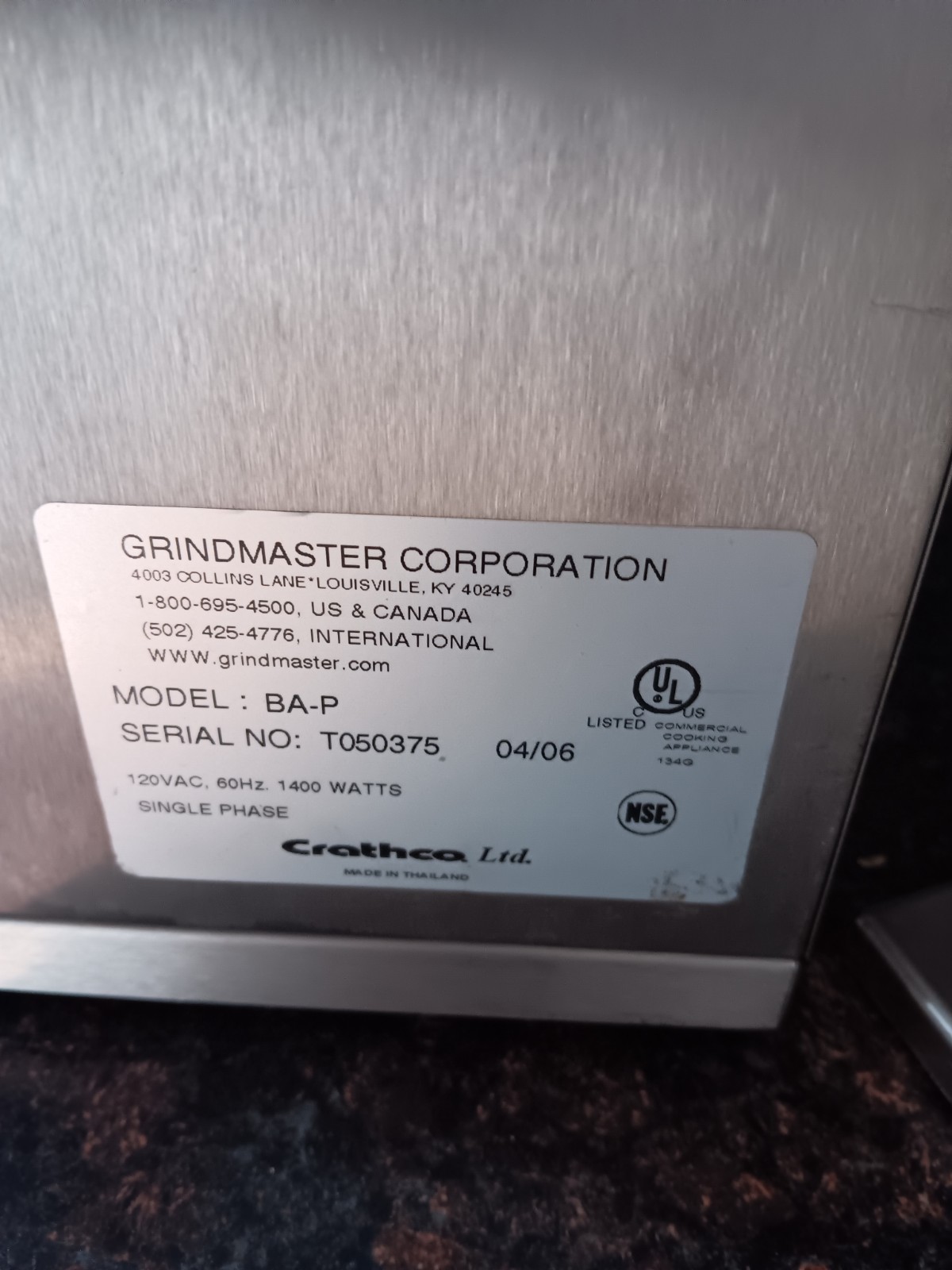 Grindmaster BA-P Dual Hopper Coffee Grinder, Precision Burr, Silver/Black