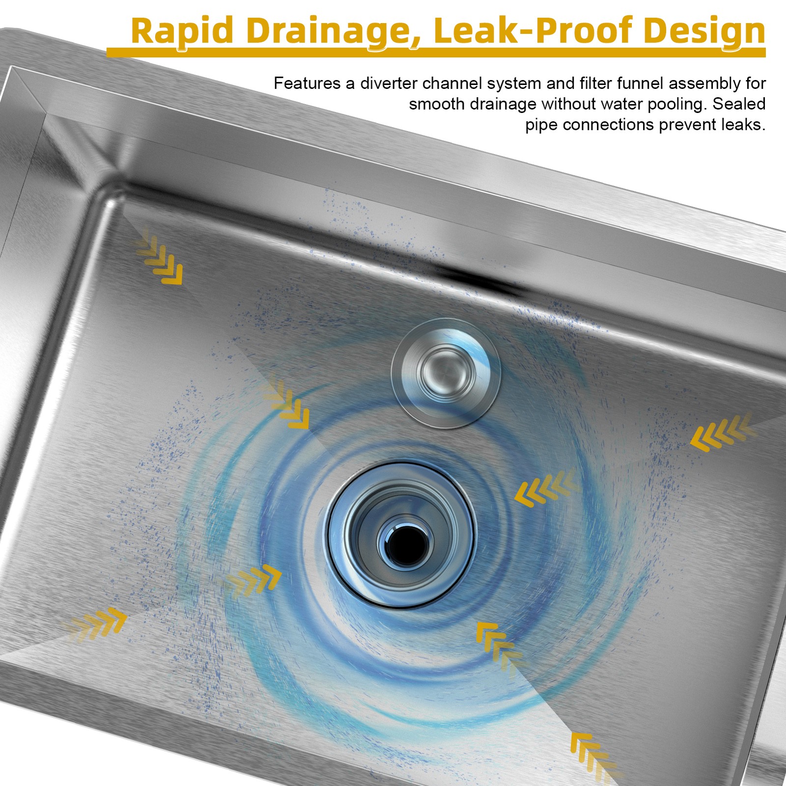 Commercial Floor Mop Sink Stainless Steel Room Service Basin with Assemble Mop